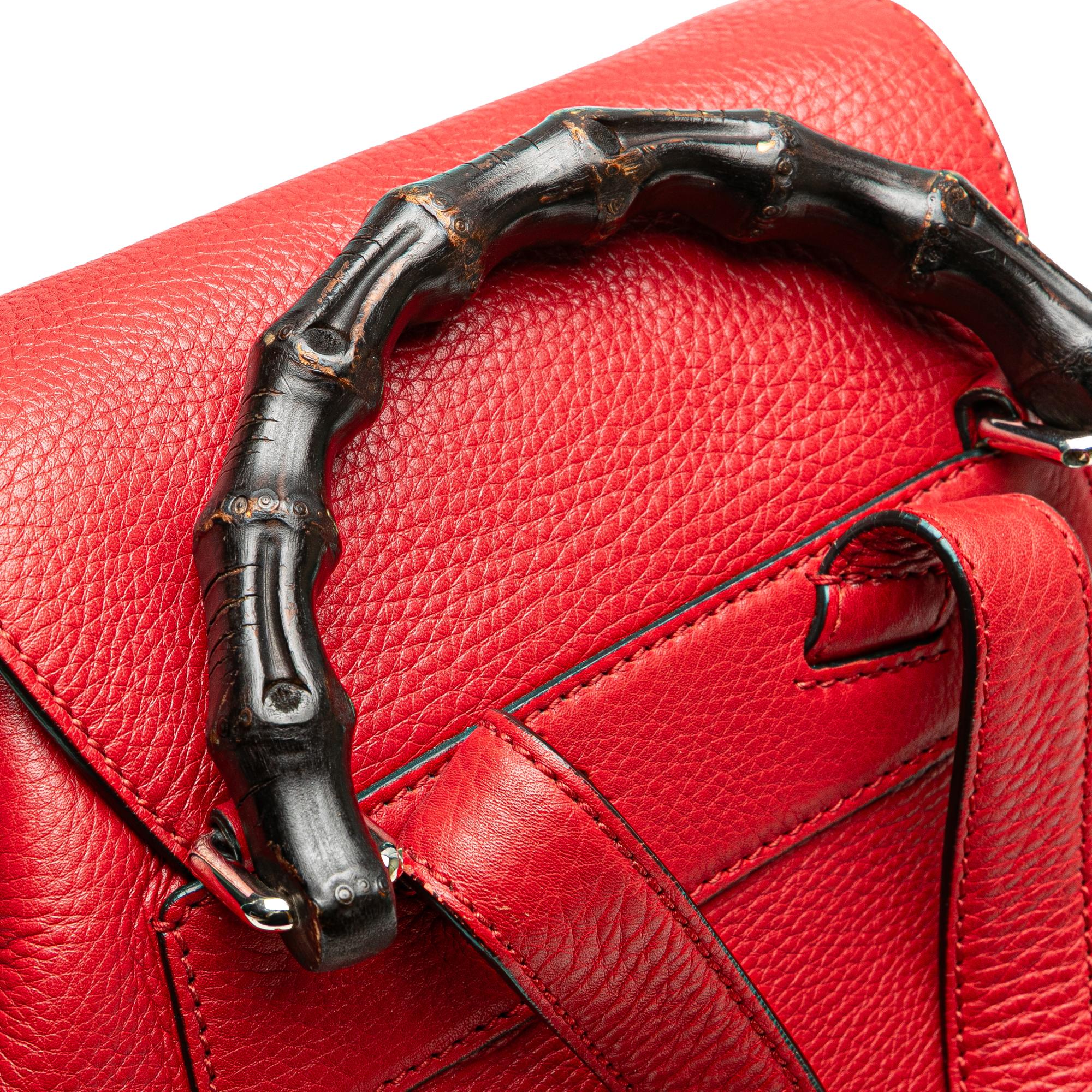 Gucci Leather Bamboo Tassel Backpack