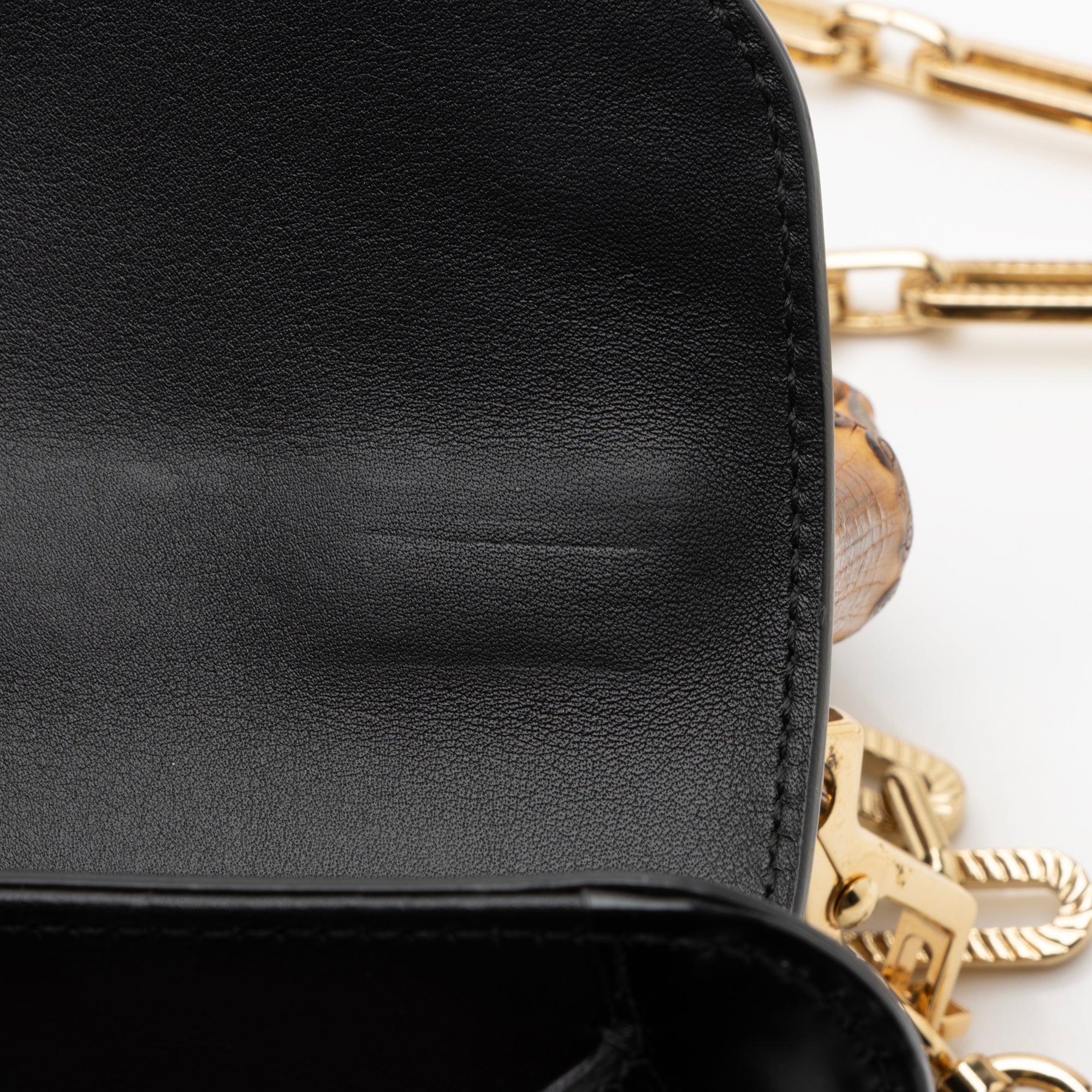 Gucci Leather Bamboo Thiara Small Top Handle (SHF-yZDyFo)