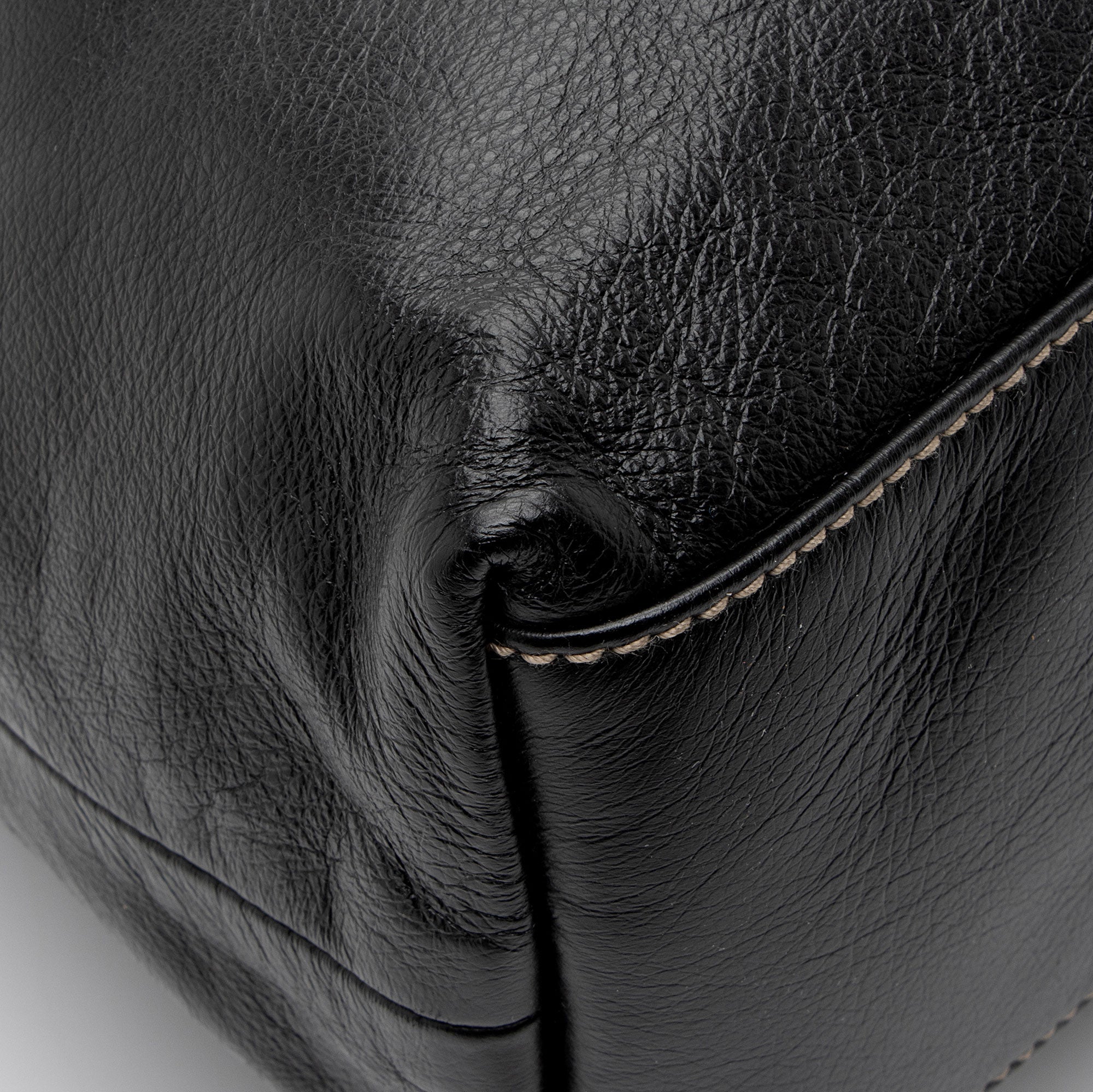 Gucci Leather Braided Large Shoulder Bag