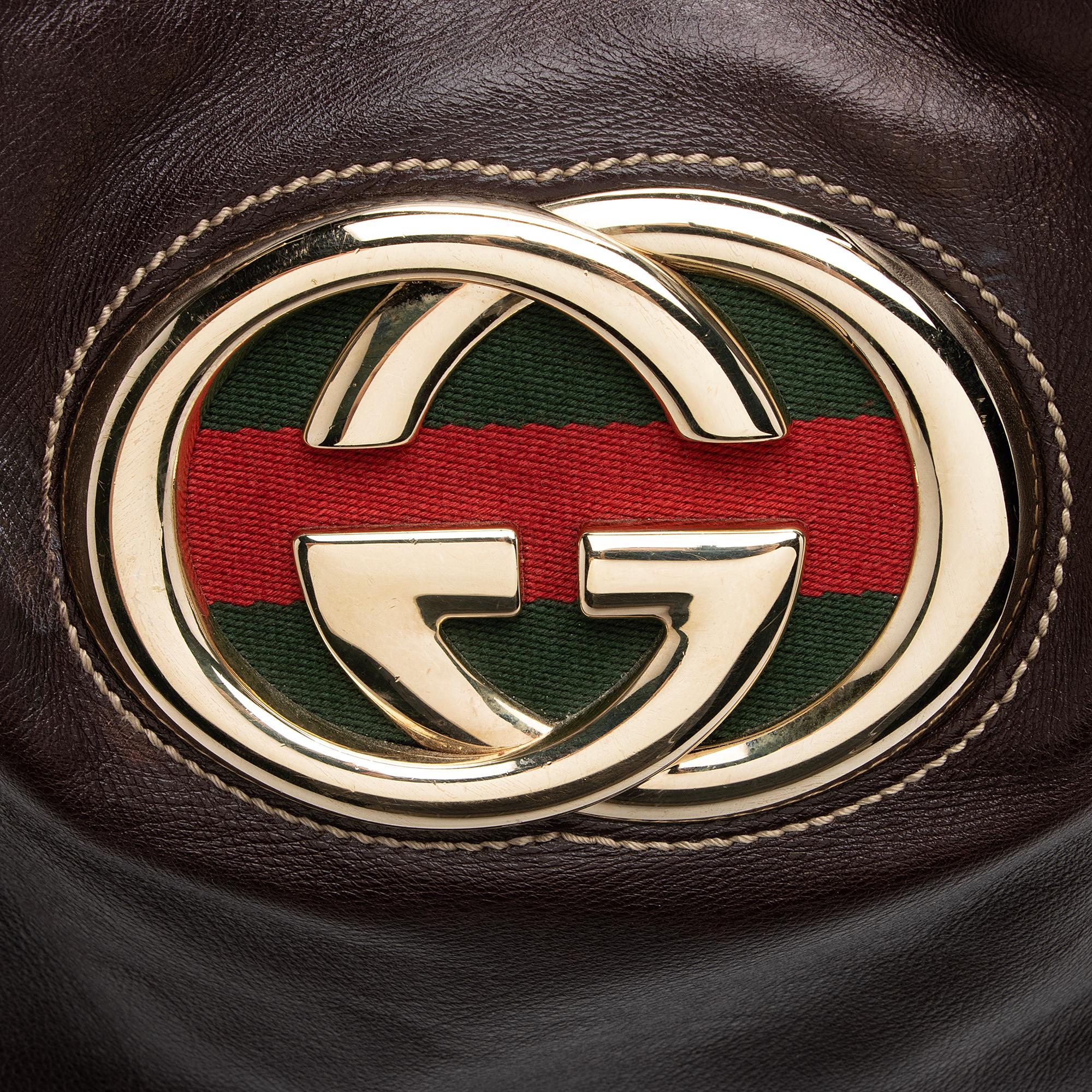 Gucci Leather Britt Large Tote (SHF-23095)