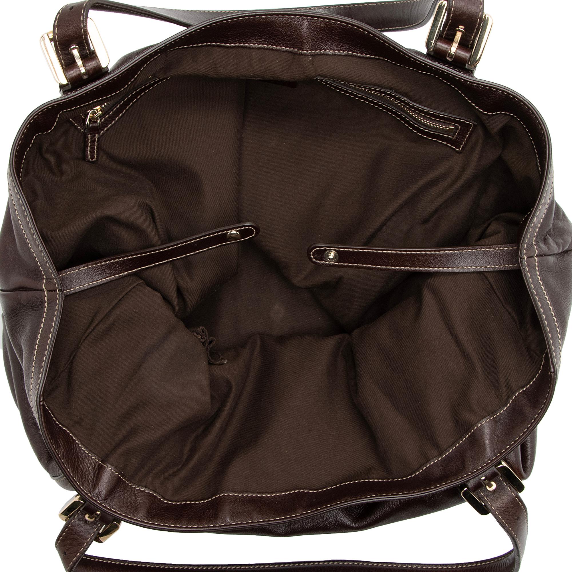 Gucci Leather Britt Large Tote (SHF-23095)