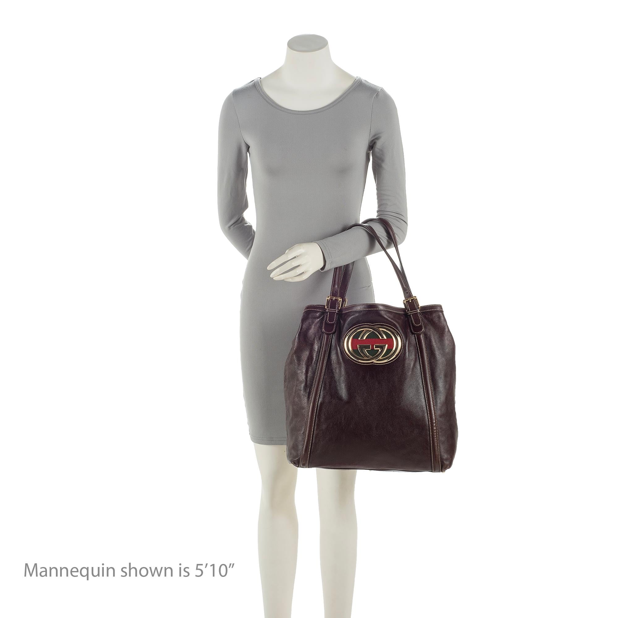 Gucci Leather Britt Large Tote (SHF-23095)