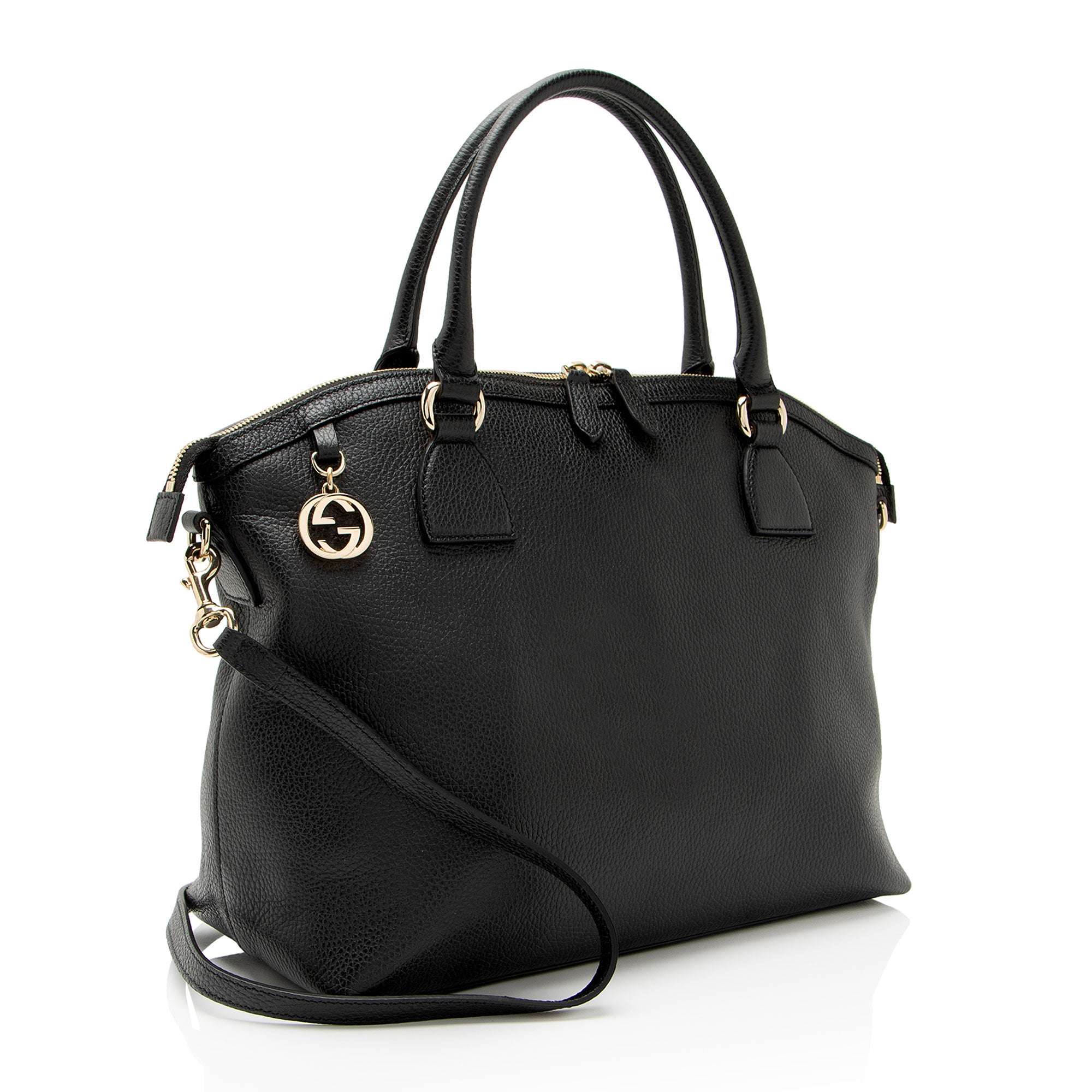 Gucci Leather Charm Dome Satchel