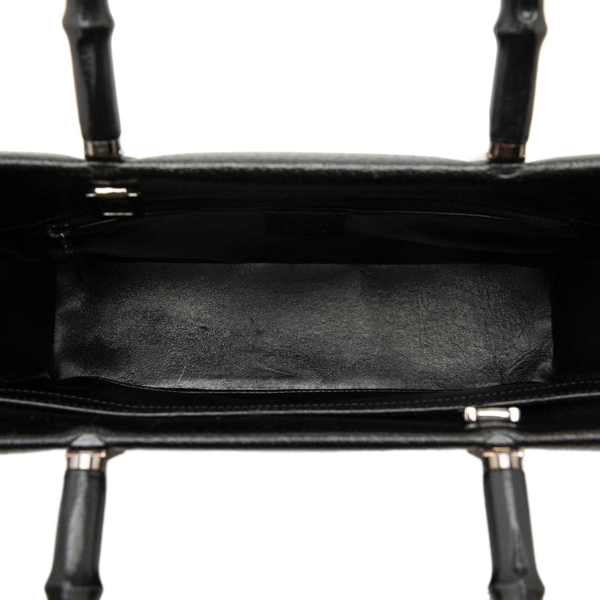 Gucci Leather Cinghiale Bamboo Tote