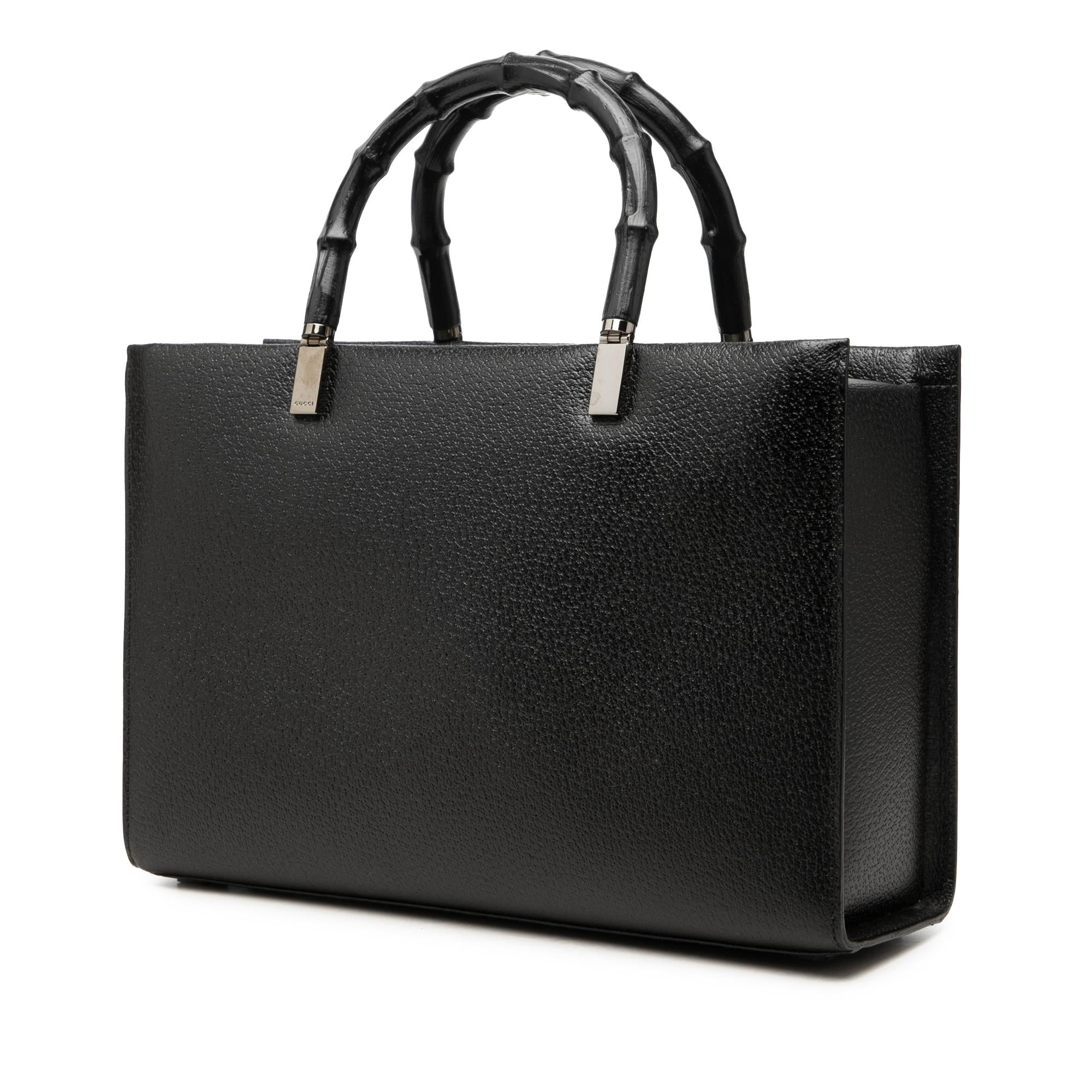 Gucci Leather Cinghiale Bamboo Tote
