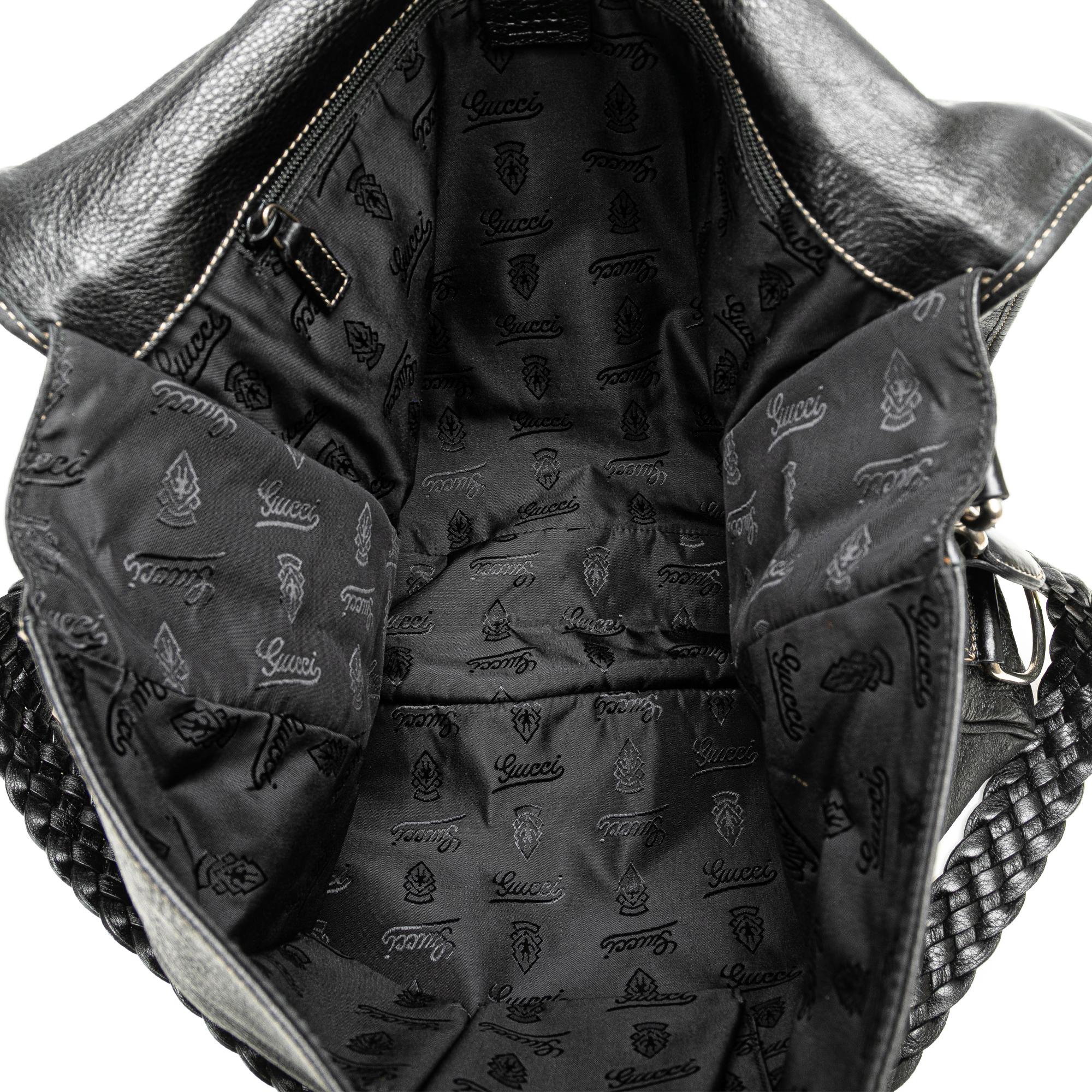 Gucci Leather Crest Chain Messenger Bag (SHG-FgBsnS)