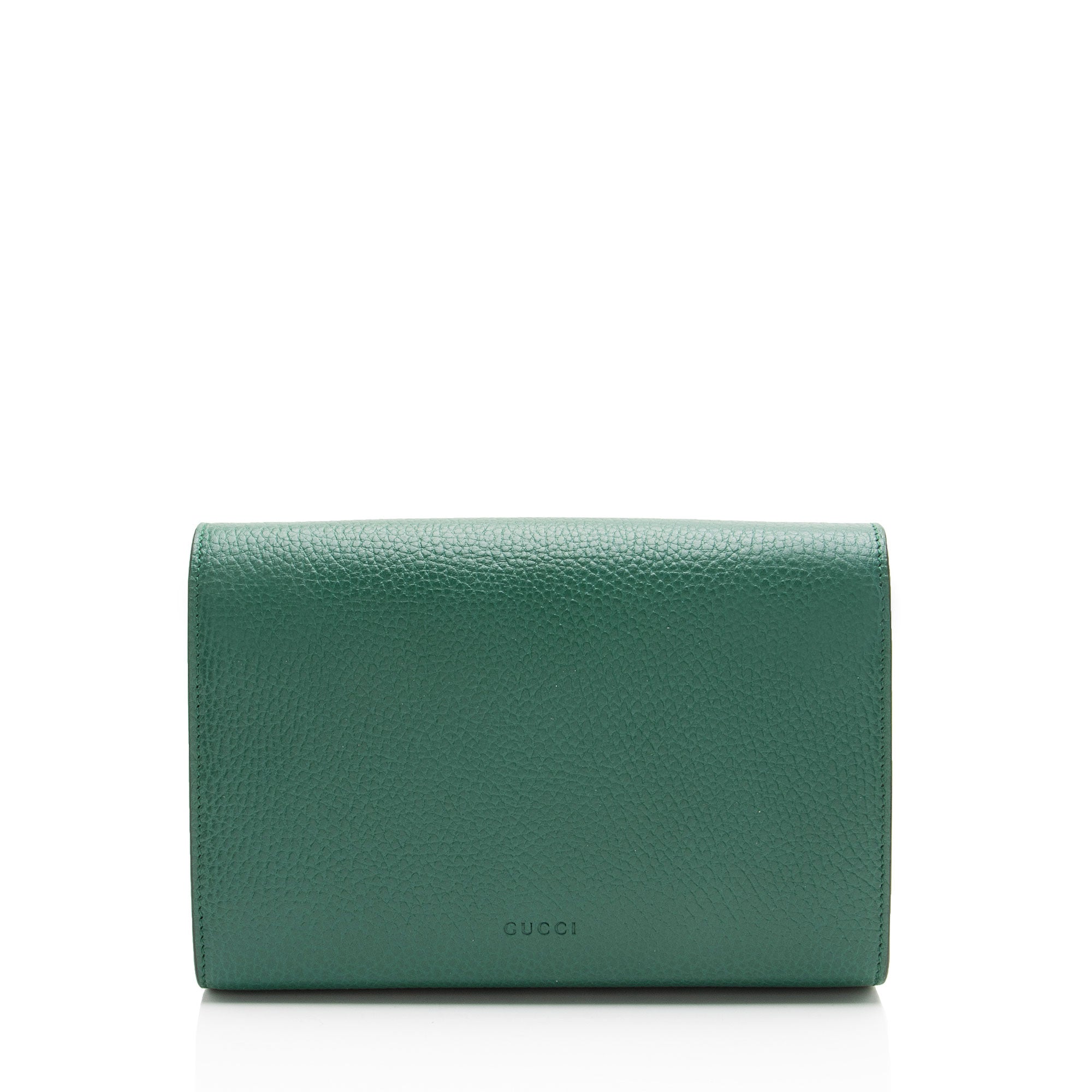 Gucci Leather Crystal Dionysus Chain Wallet