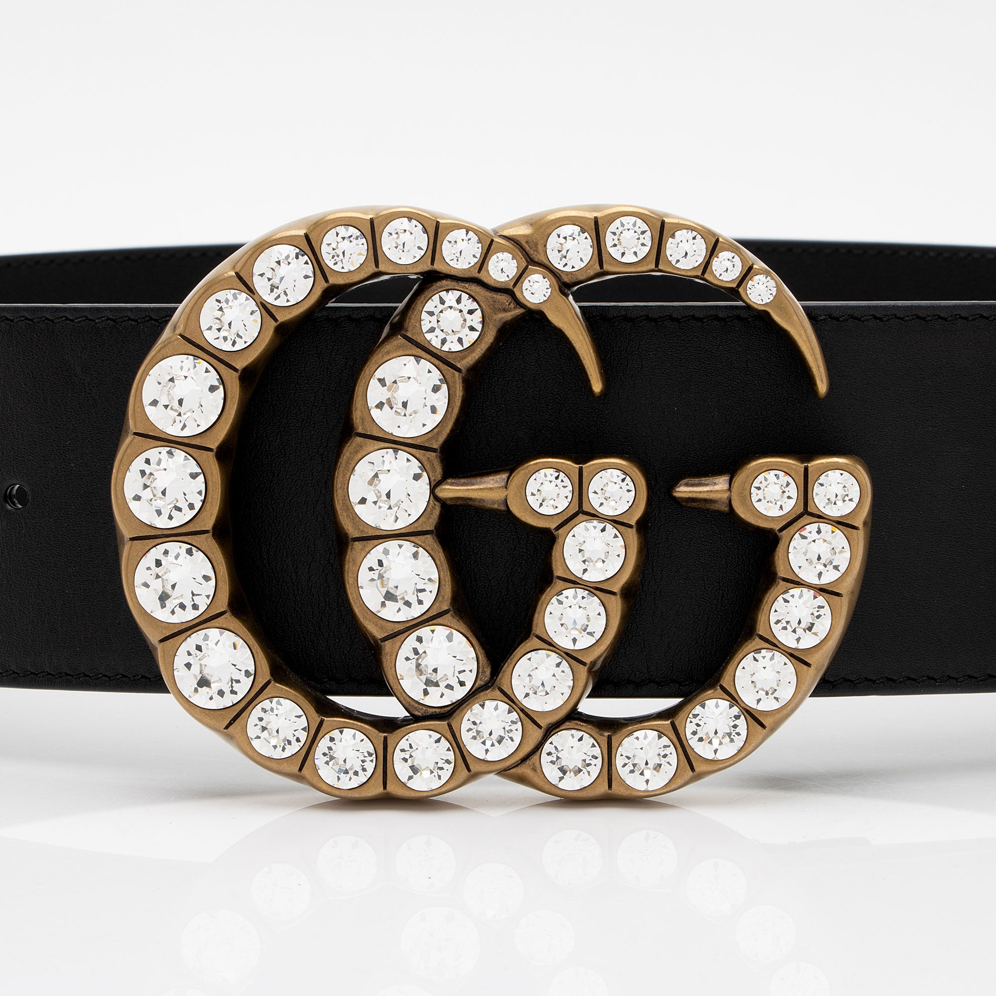 Gucci Leather Crystal GG Belt - Size 30 / 75 (SHF-HP1Dlg)