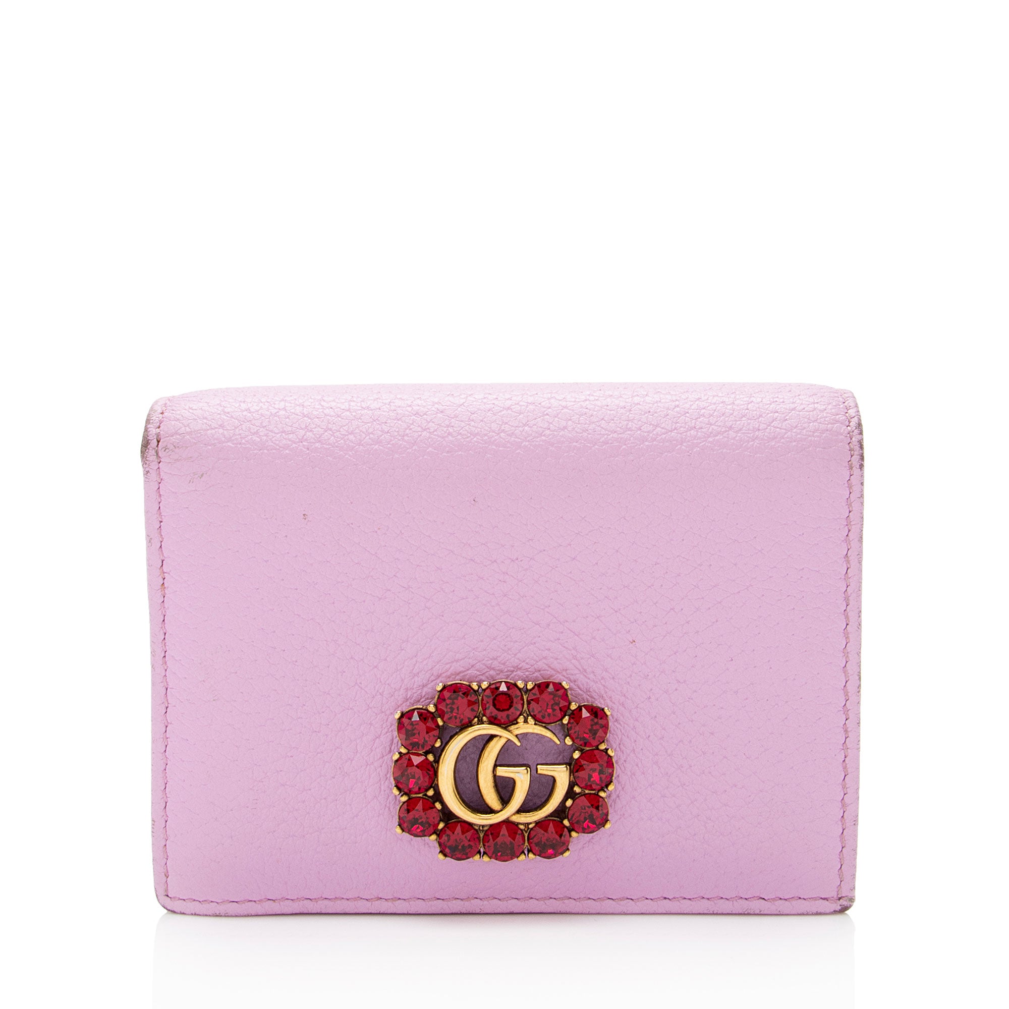 Gucci Leather Crystal GG Marmont Card Case Wallet (SHF-OYPMCI)