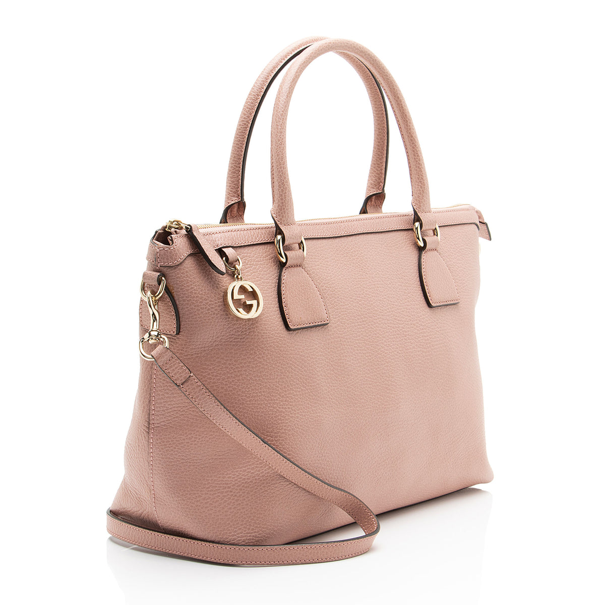 Gucci Leather GG Charm Large Satchel