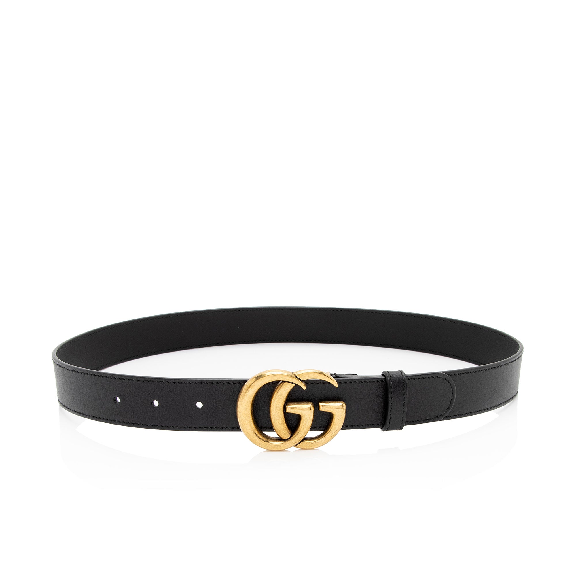 Gucci Leather GG Marmont Slim Belt - Size 32 / 80 (SHF-ZvXnnv)
