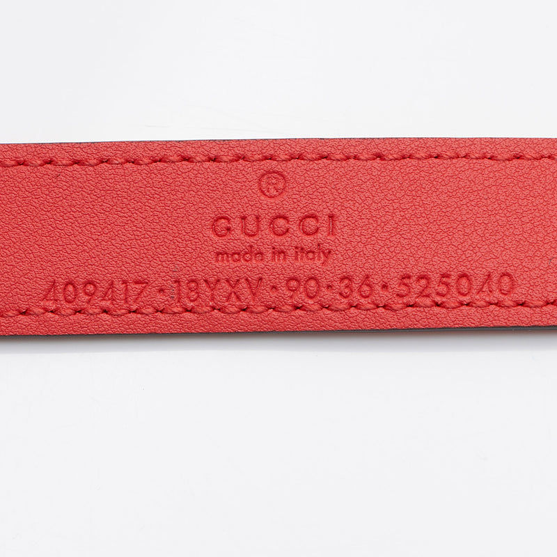 Gucci Leather GG Marmont Slim Belt - Size 36 / 90 (SHF-eZYU73)