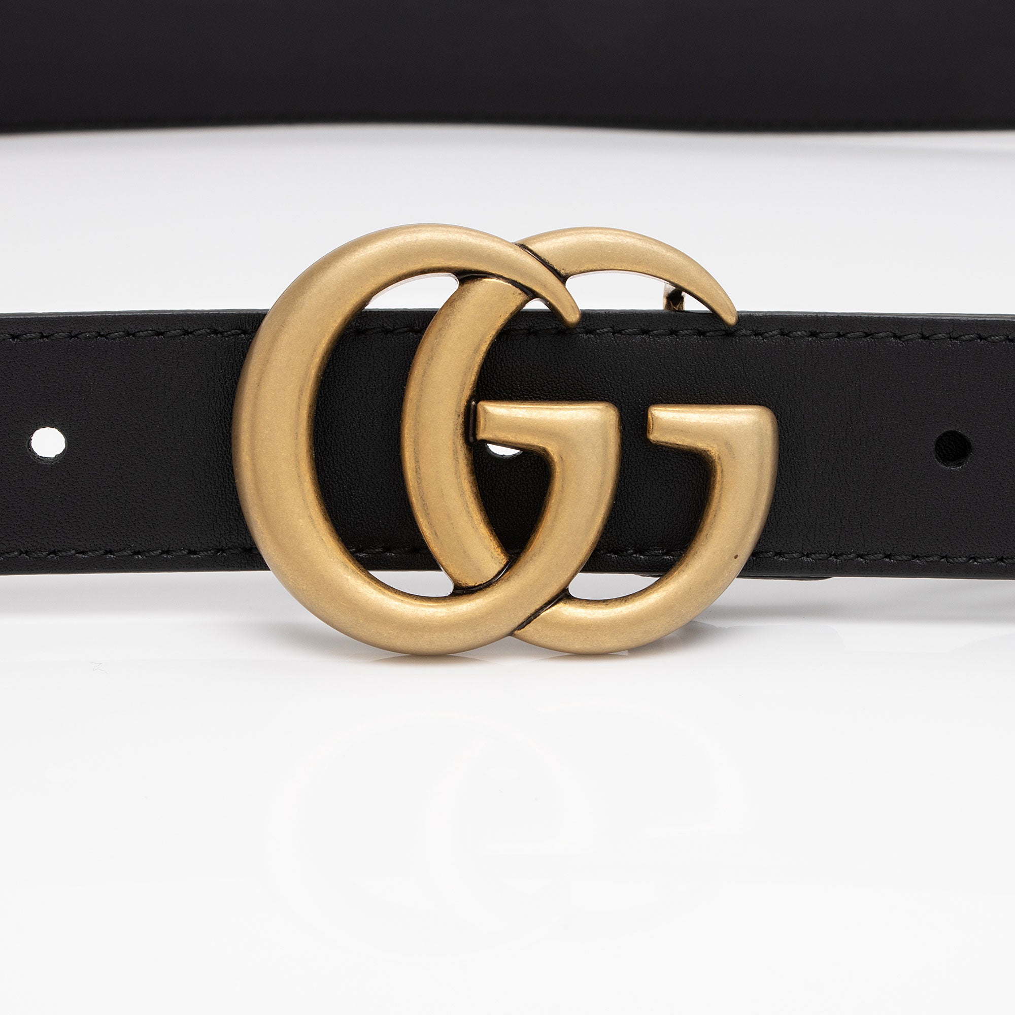 Gucci Leather GG Marmont Slim Belt - Size 46 / 115 (SHF-p3CxeT)