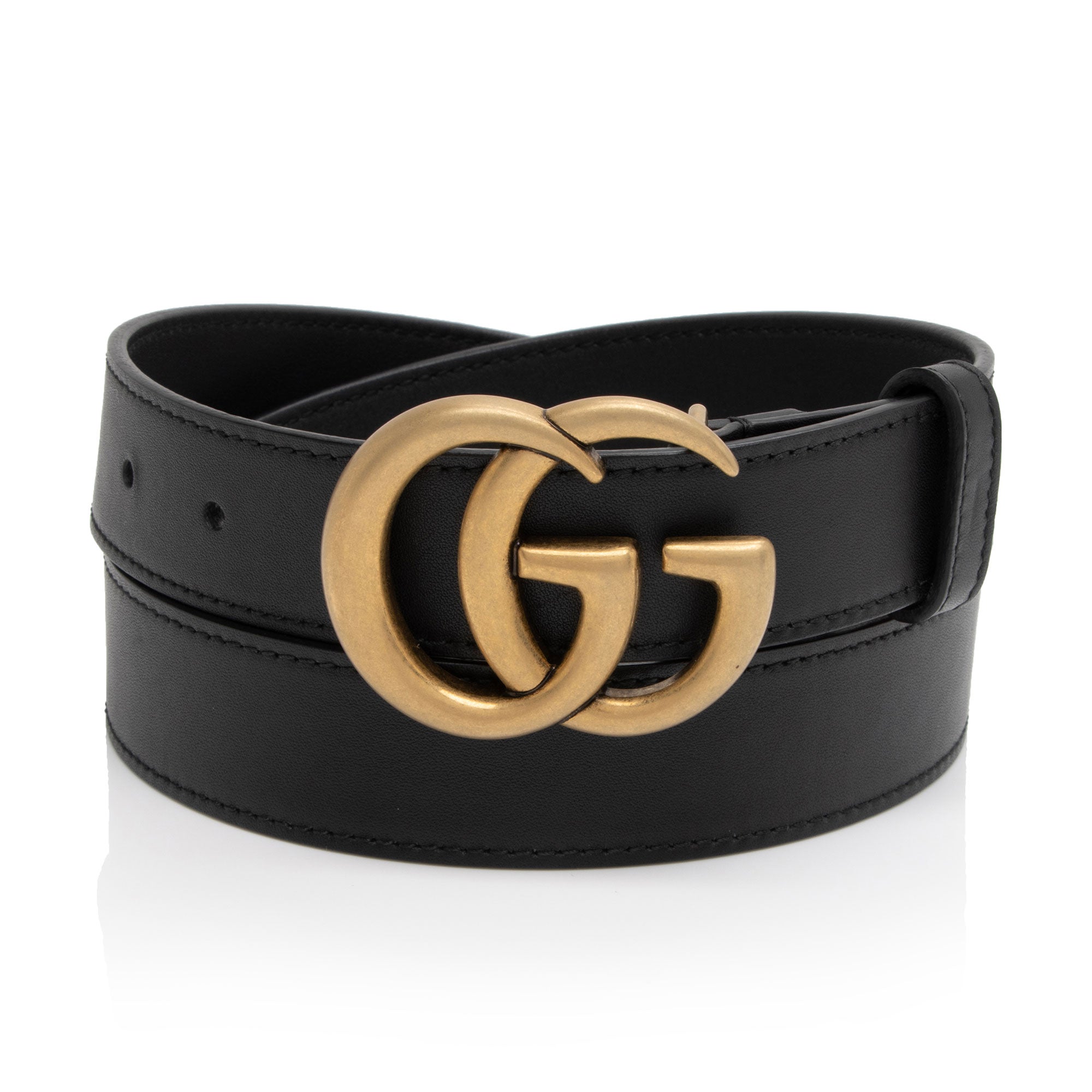 Gucci Leather GG Marmont Slim Belt - Size 46 / 115 (SHF-p3CxeT)