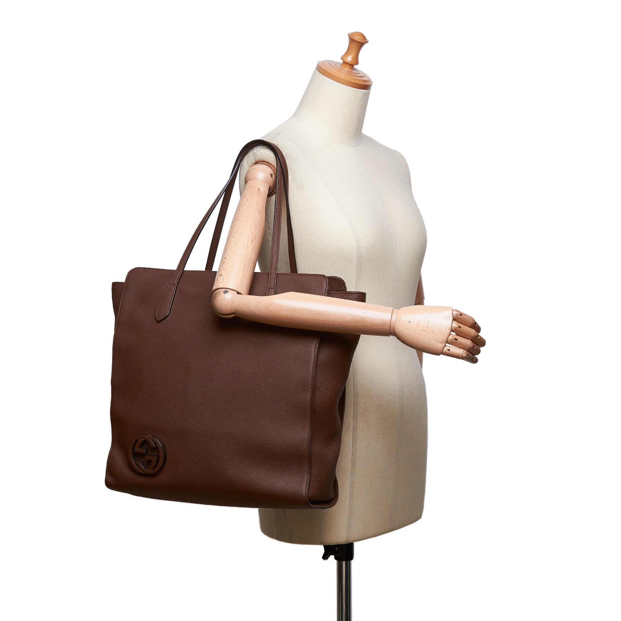 Gucci Leather GG Tote (SHF-12170)