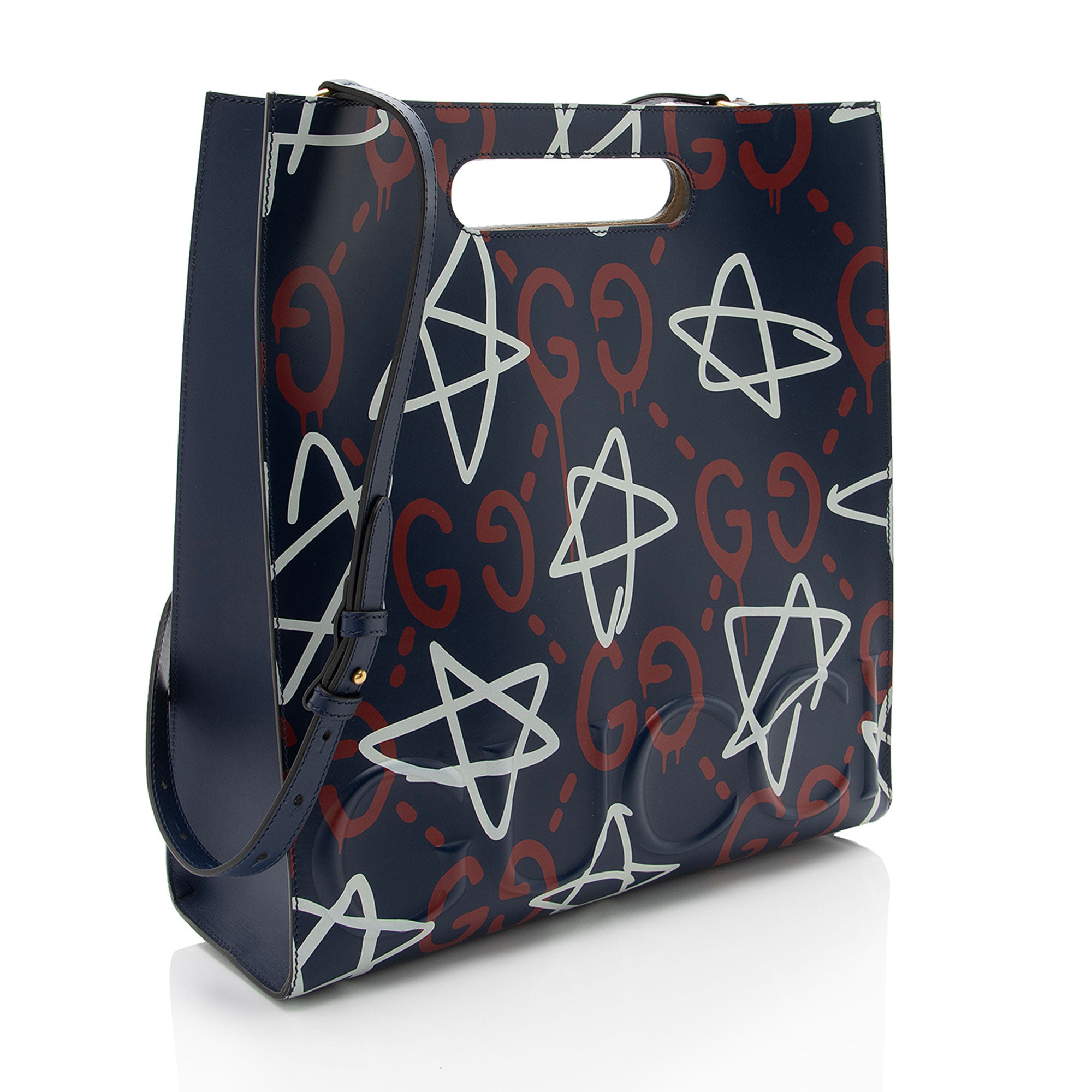 Gucci Leather Ghost Medium Tote