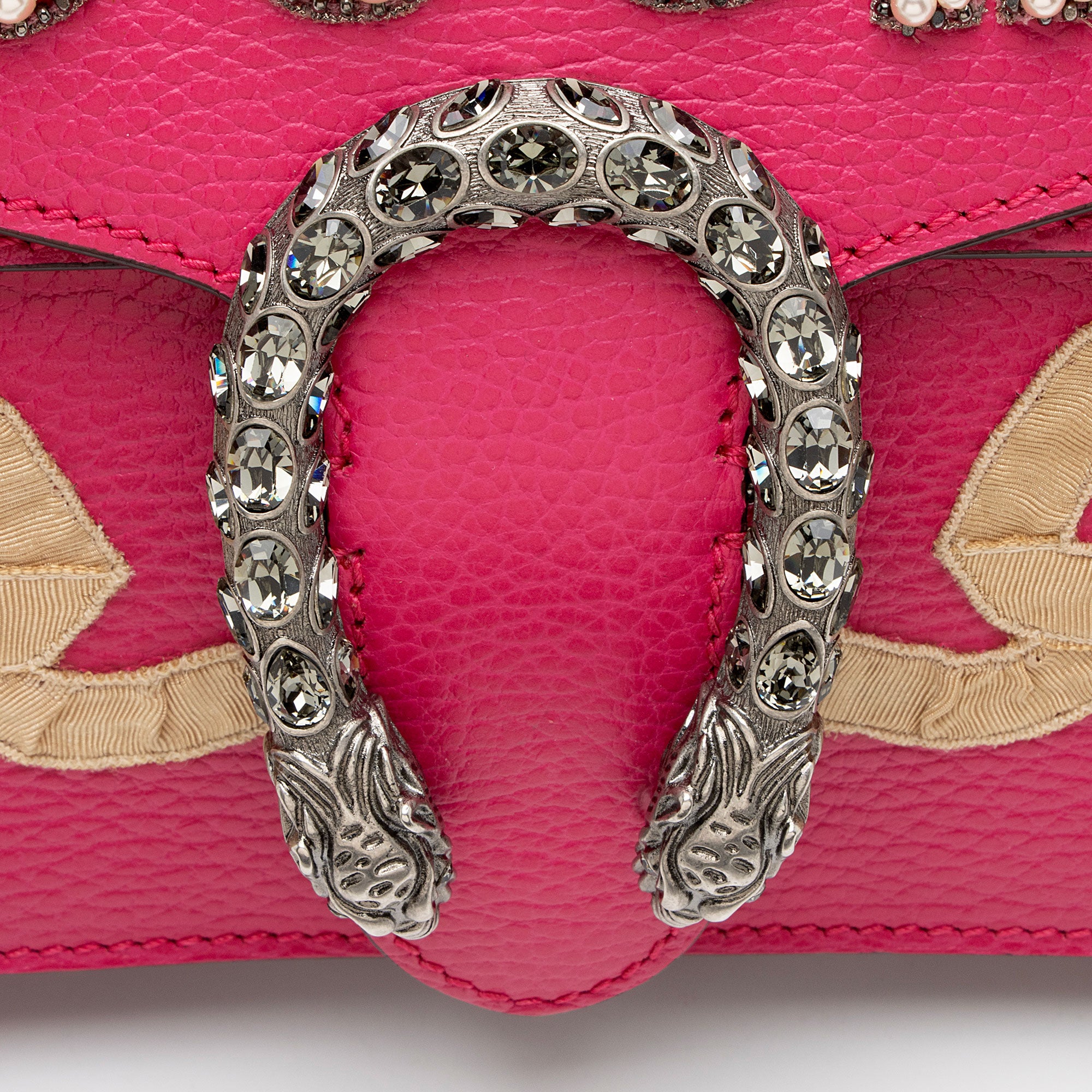 Gucci Leather Guccify Pearl Embellished Dionysus Medium Shoulder Bag