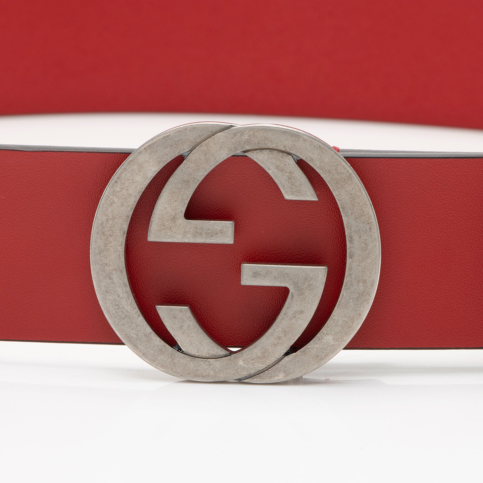 Gucci Leather Interlocking G Belt - Size 34 / 85
