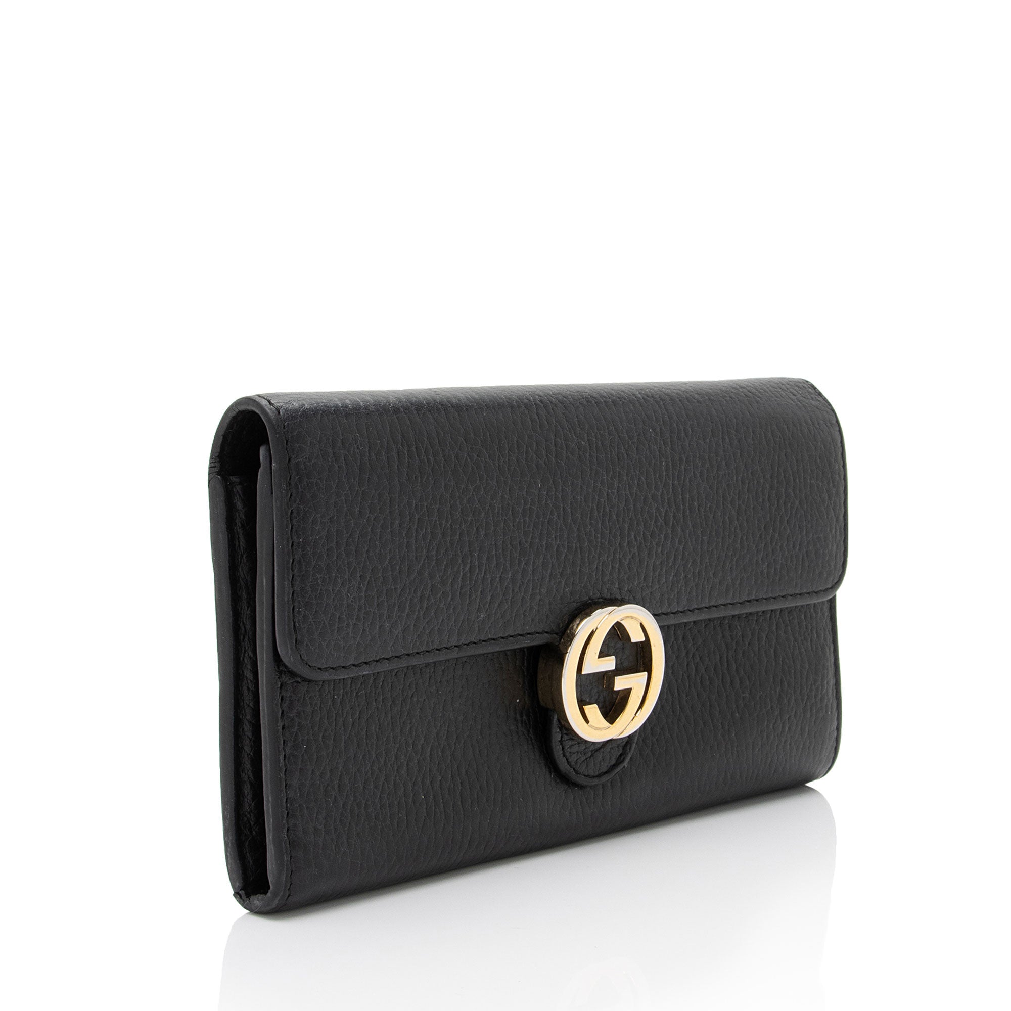Gucci Leather Interlocking G Continental Wallet