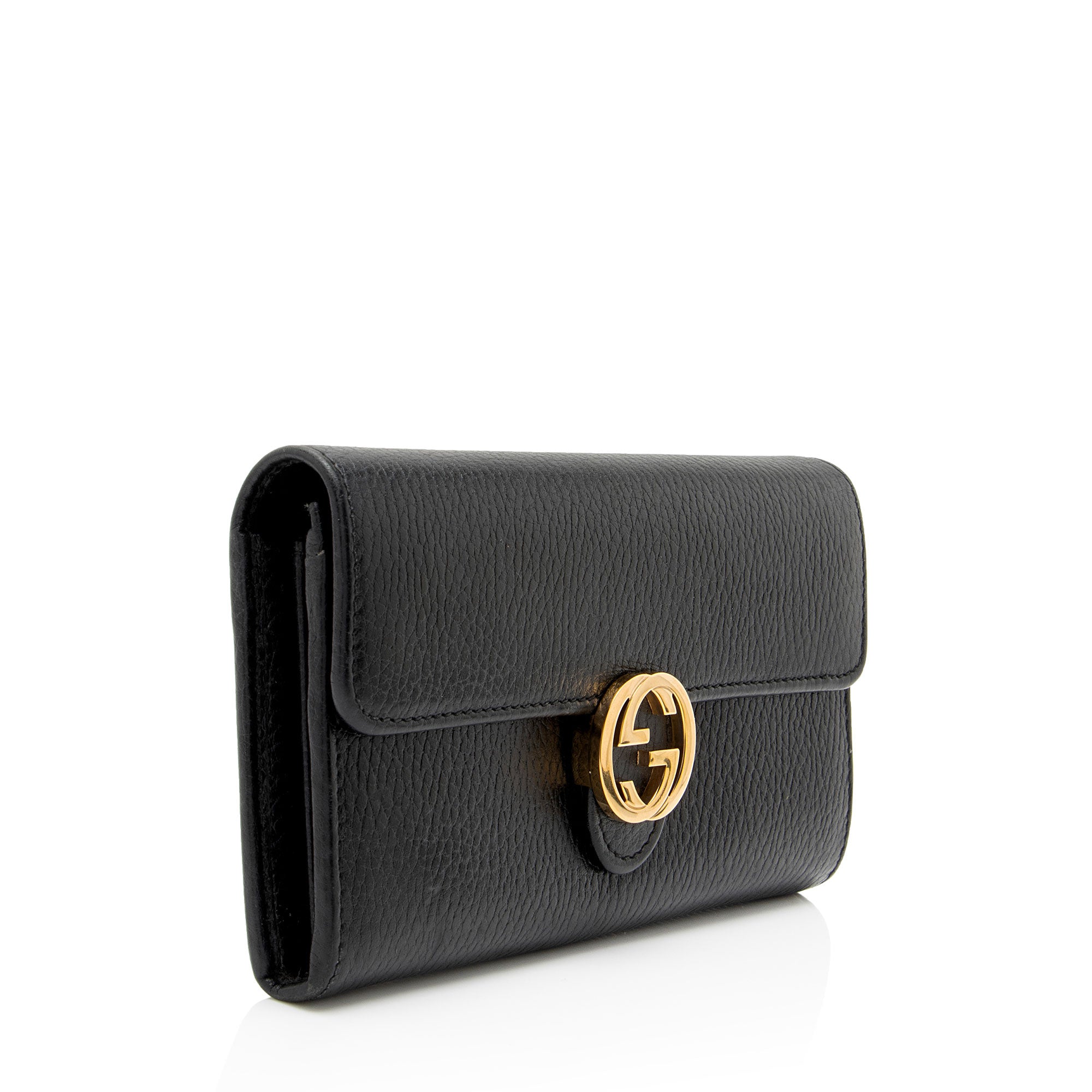Gucci Leather Interlocking G Continental Wallet