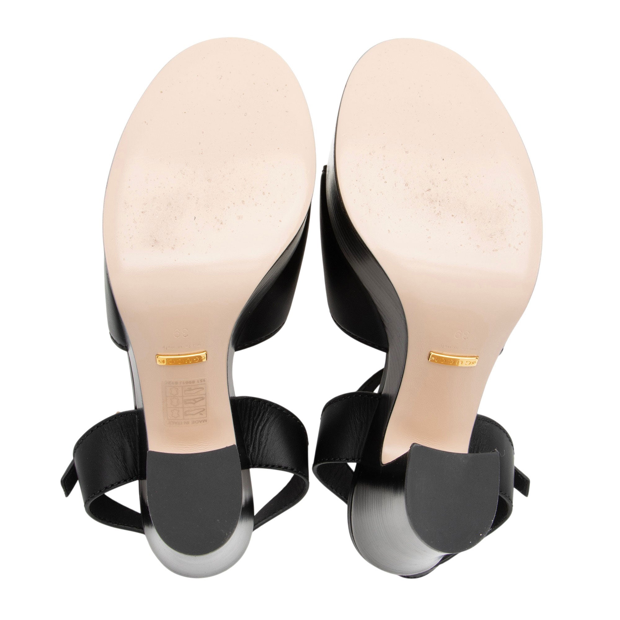Gucci Leather Interlocking G Cutout Platform Sandals - Size 9 / 39