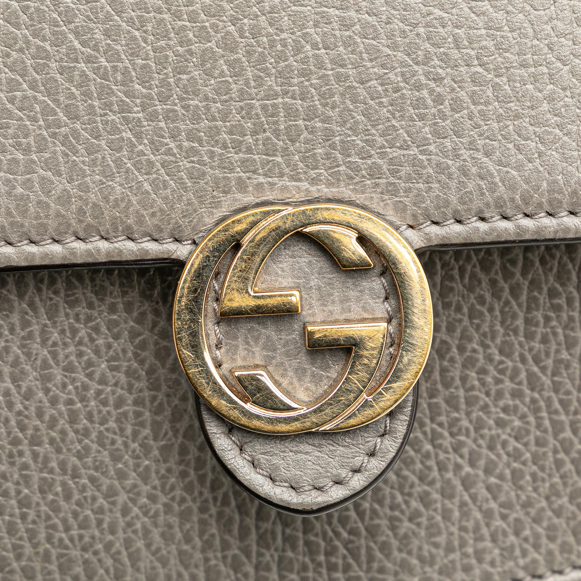 Gucci Leather Interlocking G Dollar Wallet on Chain