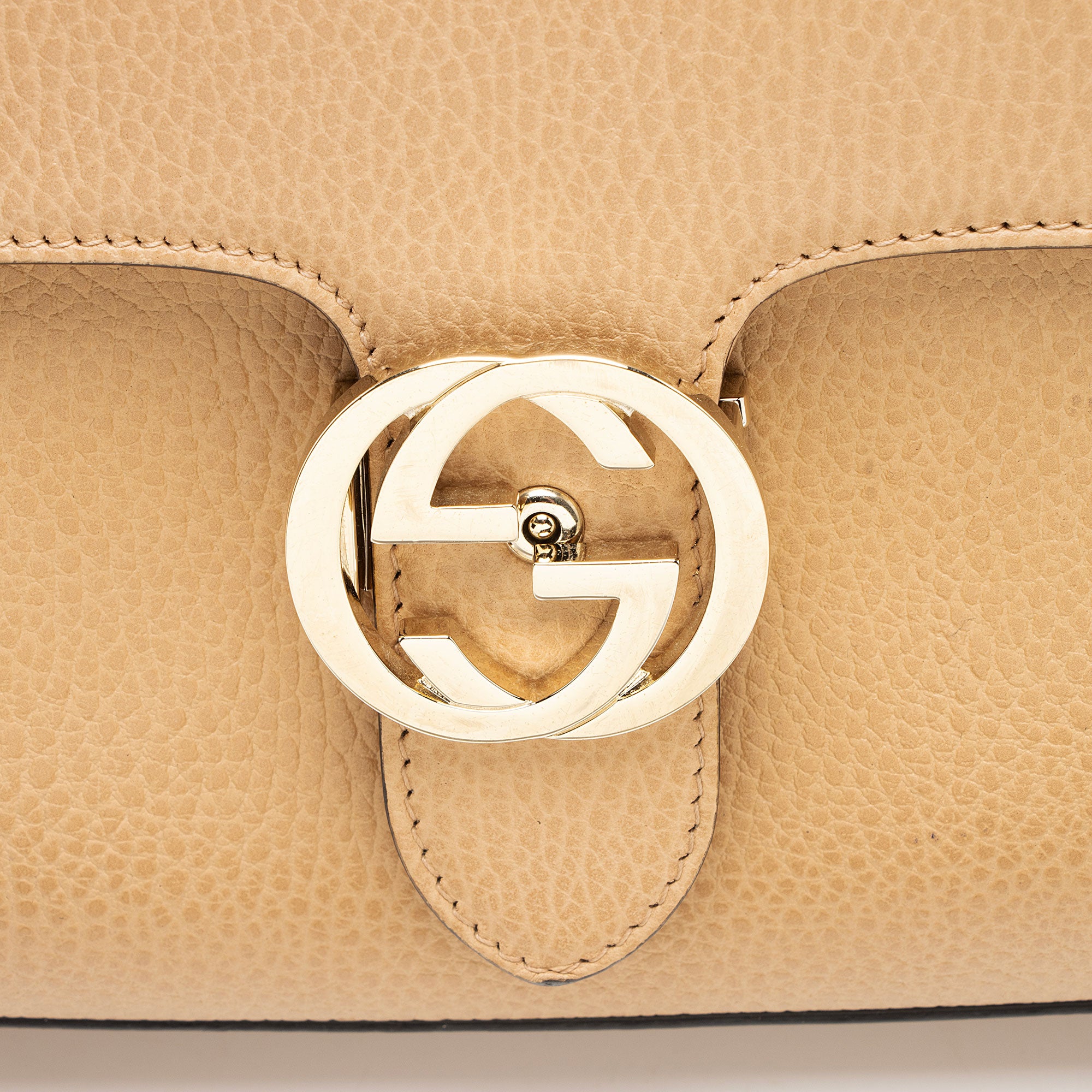 Gucci Leather Interlocking G Small Top Handle