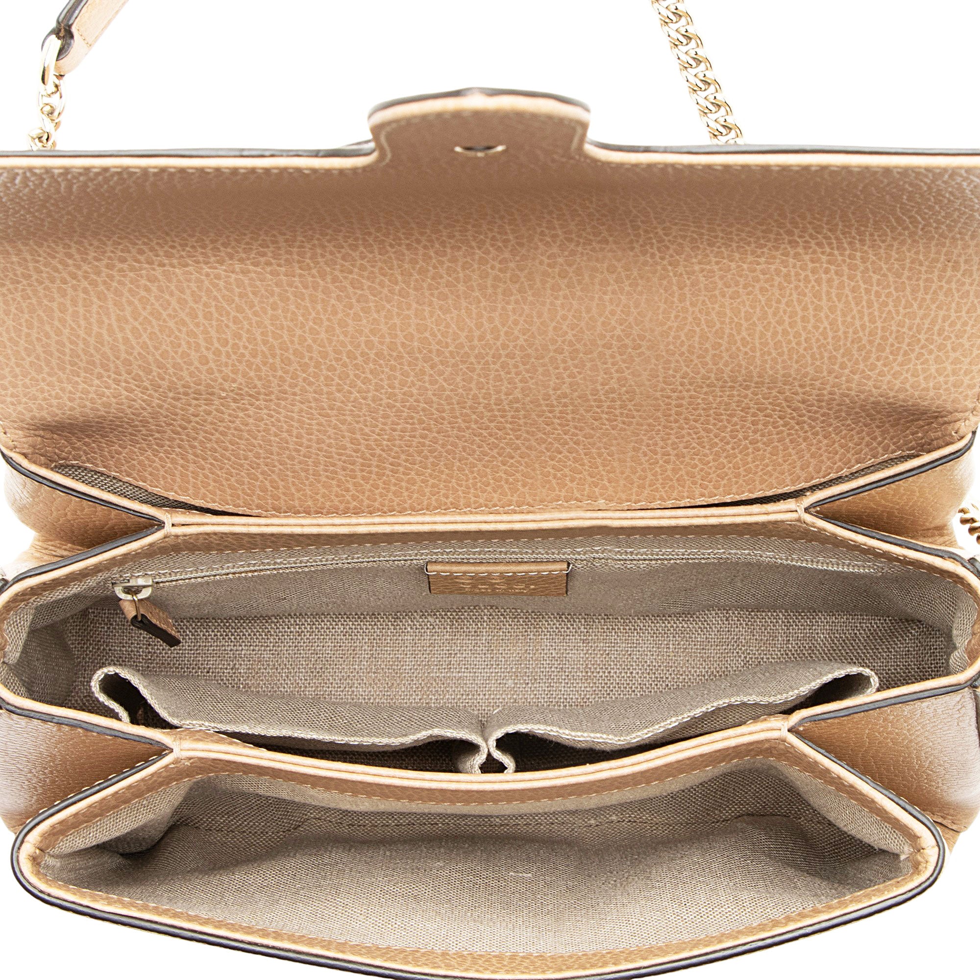 Gucci Leather Interlocking G Small Top Handle