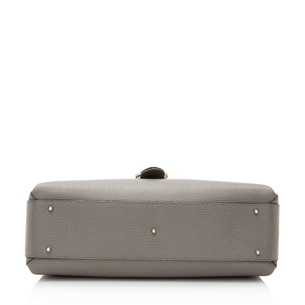 Gucci Calfskin Interlocking G Top Handle Medium Shoulder Bag (SHF-21775)