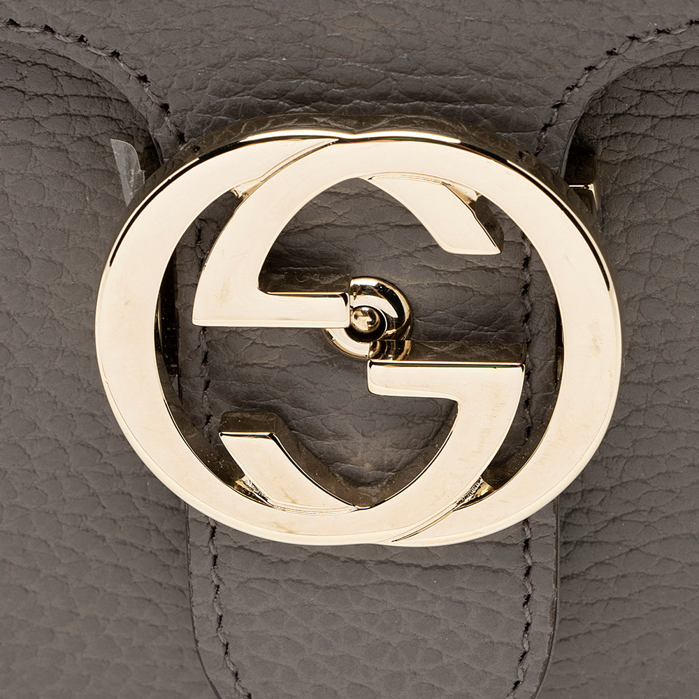 Gucci Calfskin Interlocking G Top Handle Medium Shoulder Bag (SHF-21775)