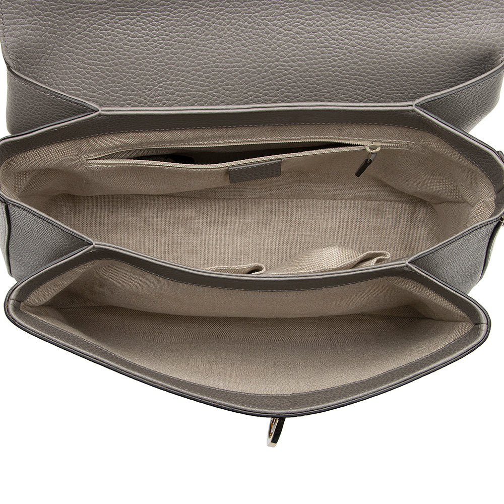 Gucci Calfskin Interlocking G Top Handle Medium Shoulder Bag (SHF-21775)