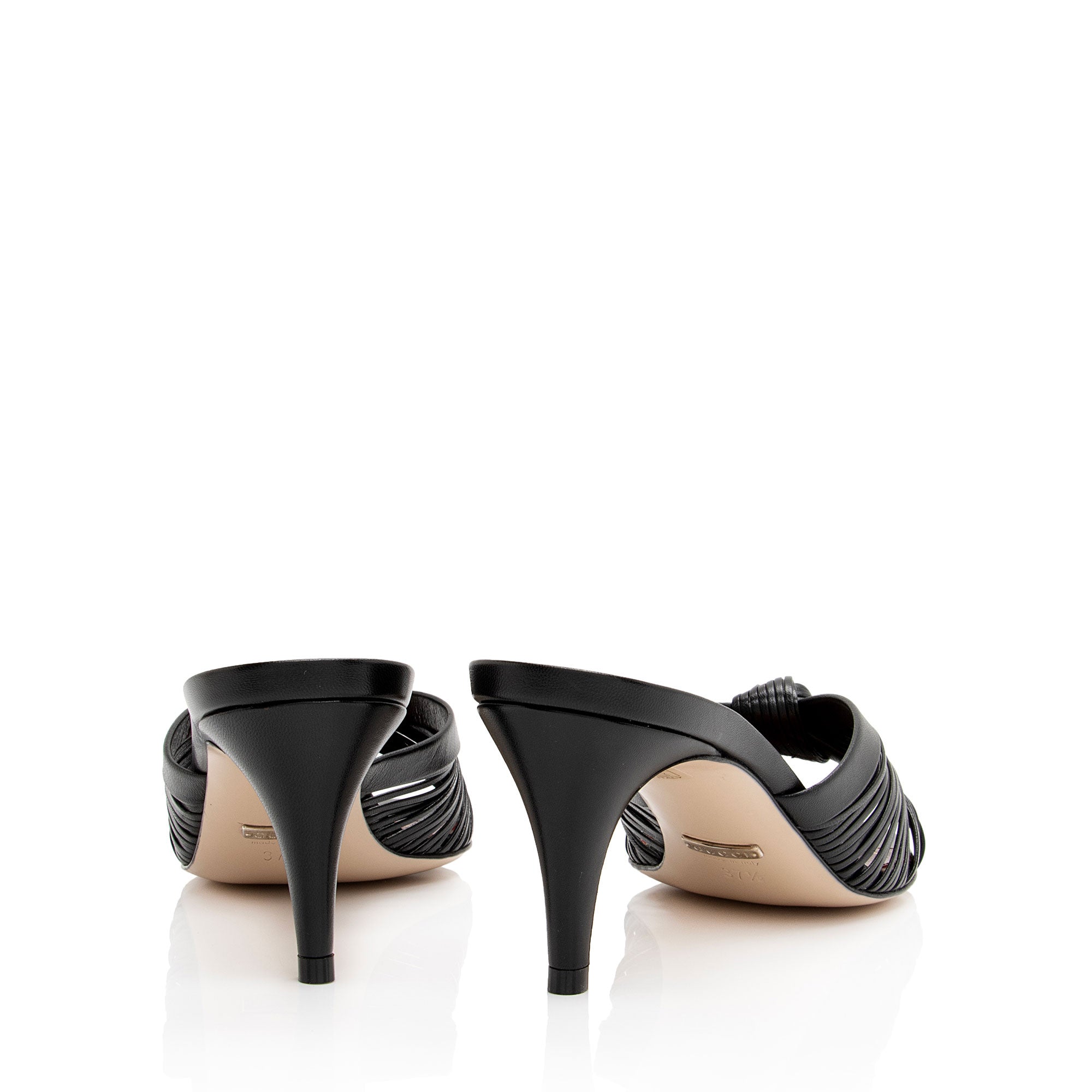 Gucci Leather Knot Sandals - Size 7.5 / 37.5 (SHF-CuMczF)