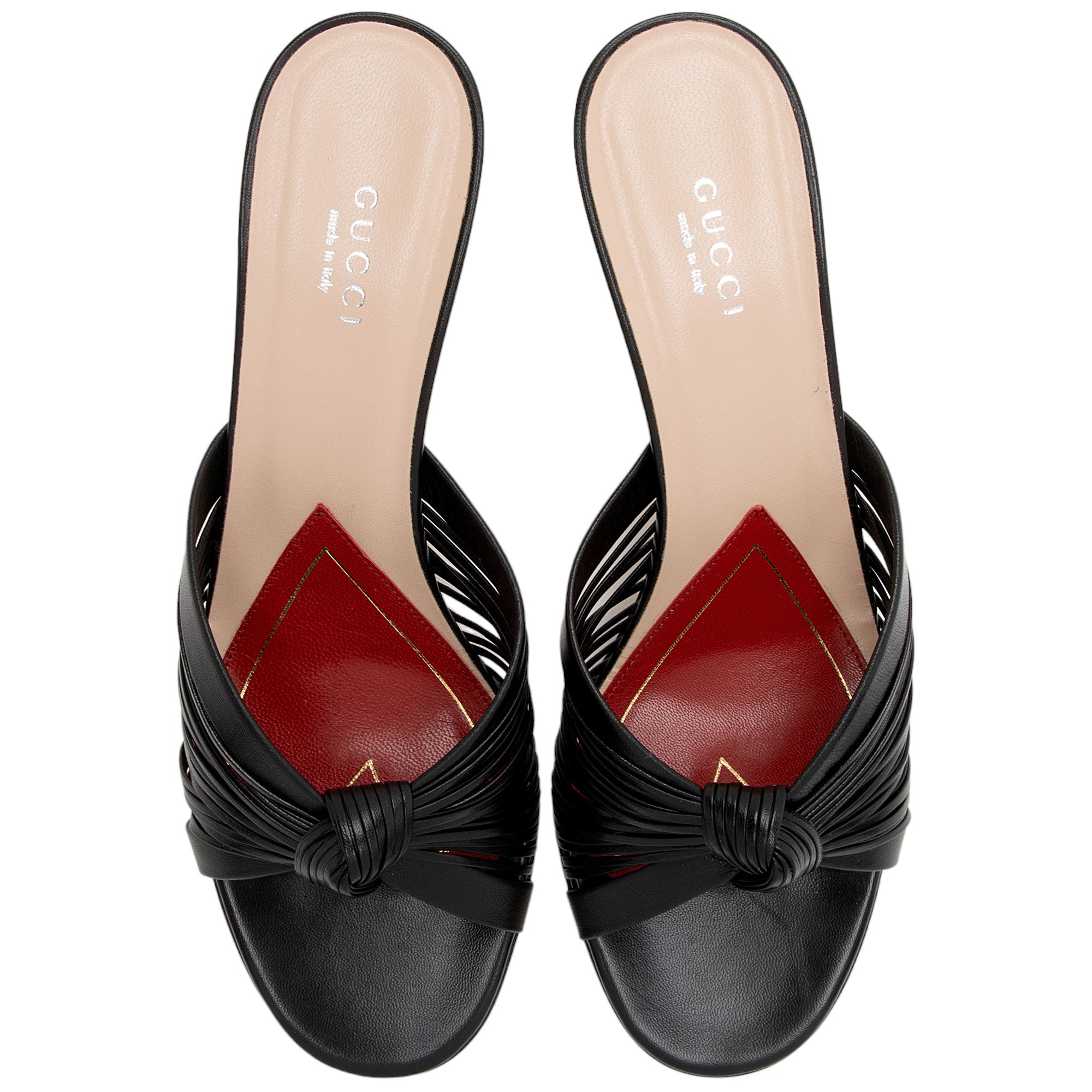 Gucci Leather Knot Sandals - Size 7.5 / 37.5 (SHF-CuMczF)