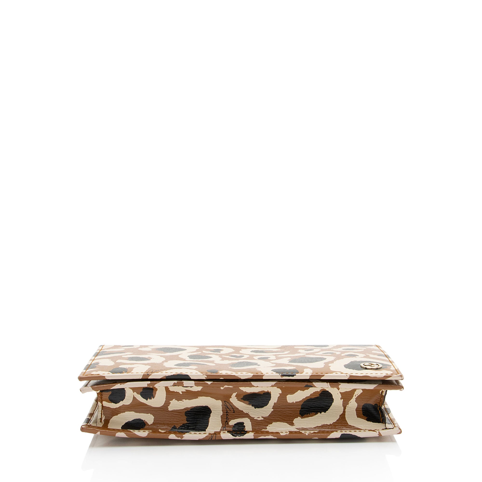 Gucci Leather Leopard Betty Wallet On Chain