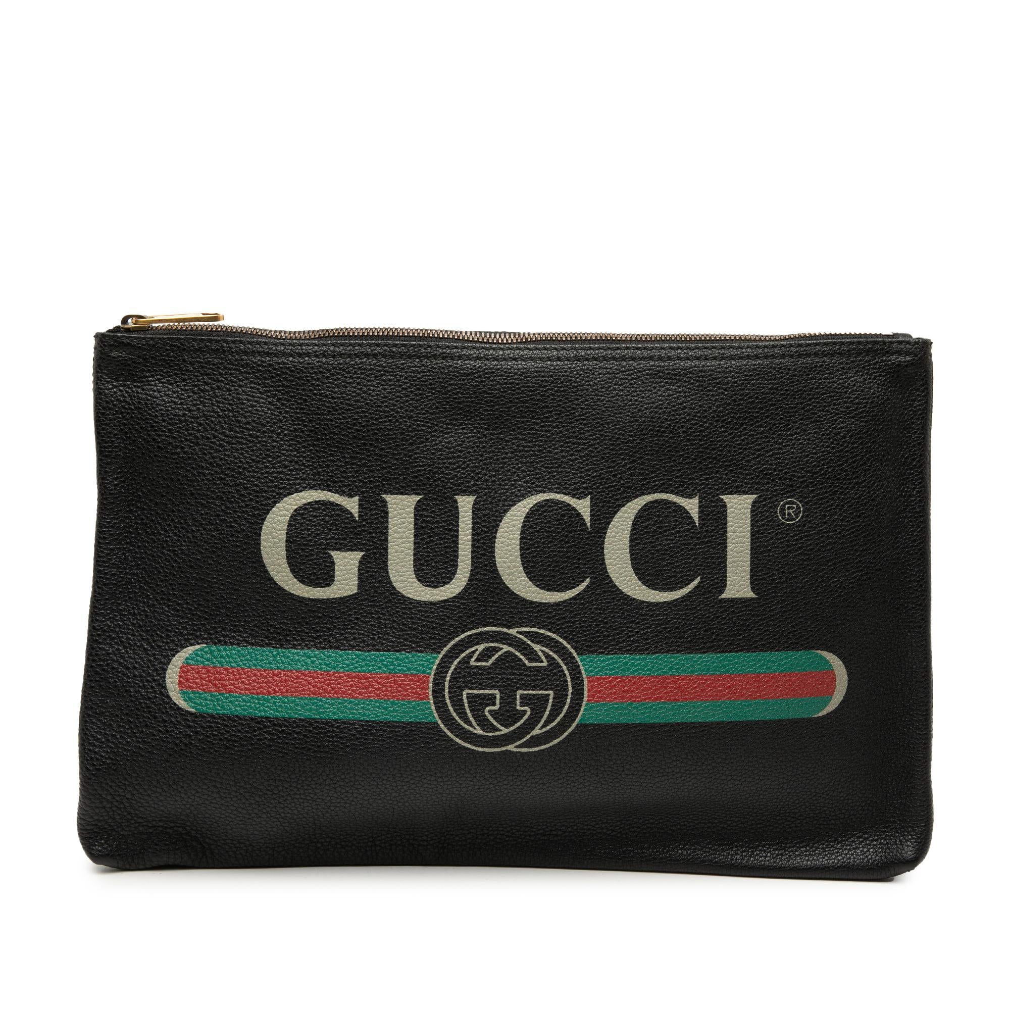 Gucci Leather Logo Clutch