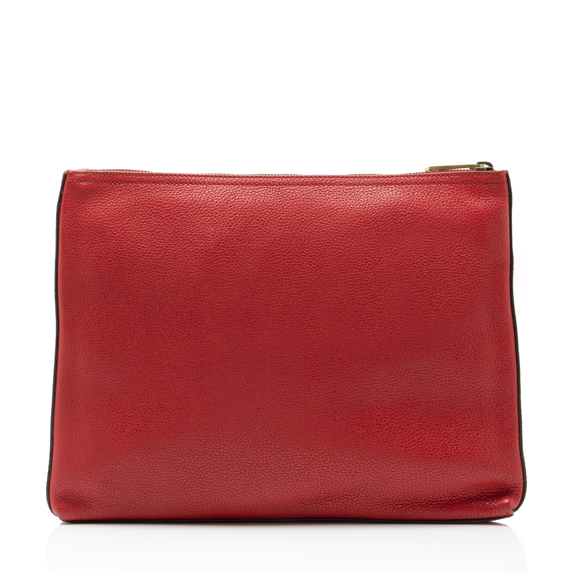 Gucci Leather Logo Zip Pouch