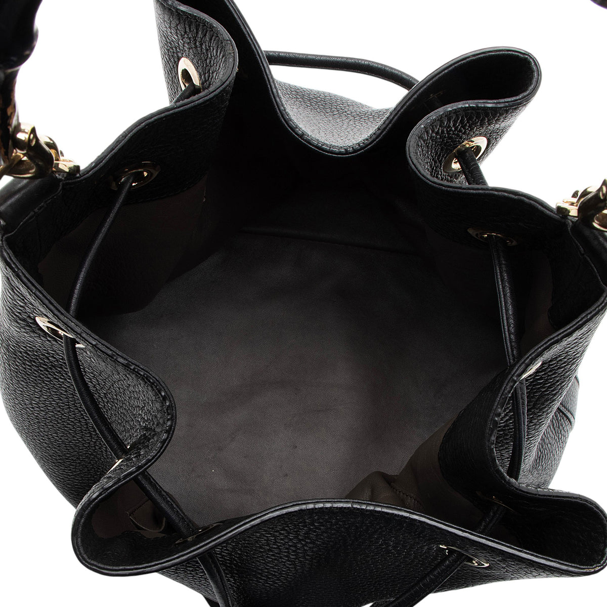 Gucci Leather Miss Bamboo Bucket Bag