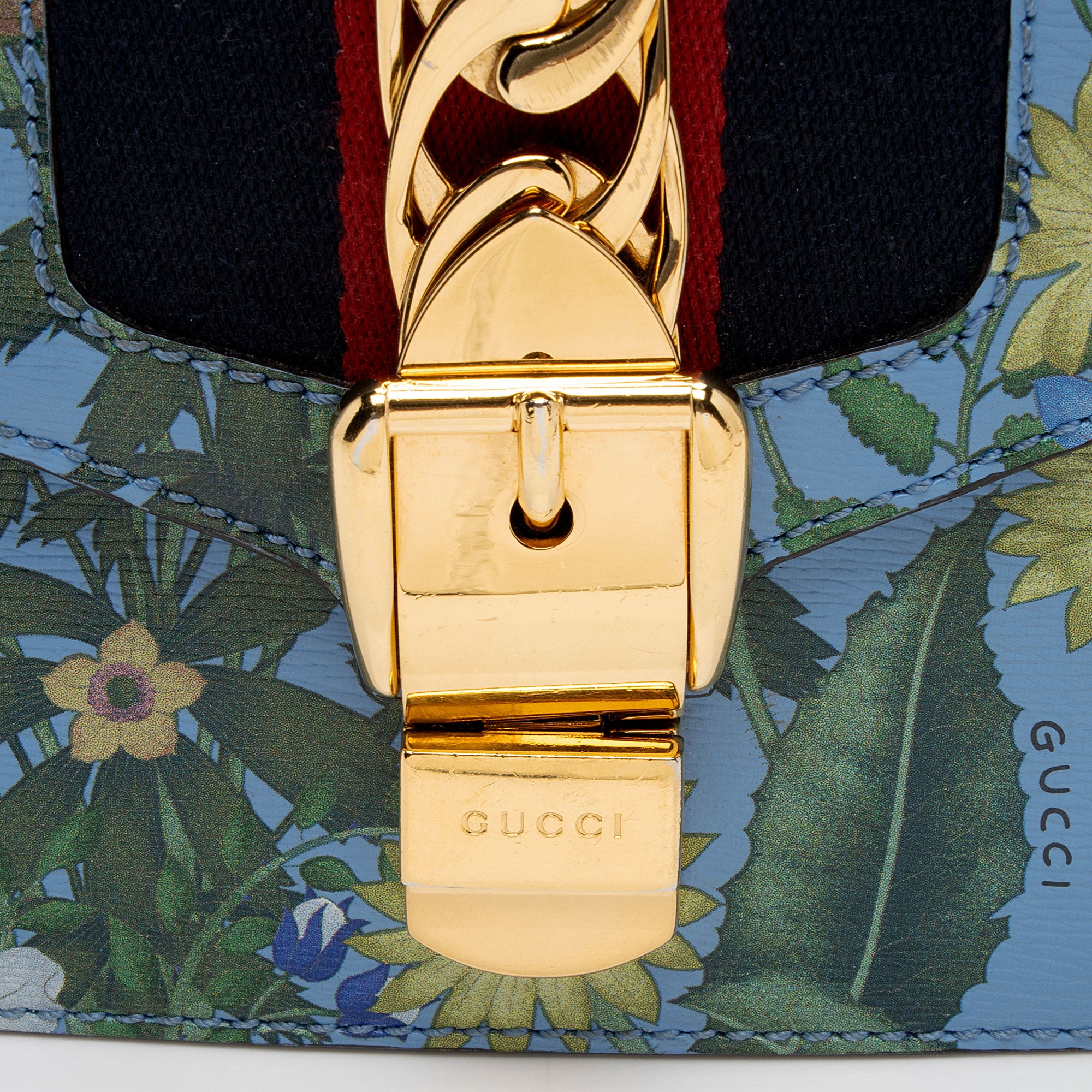 Gucci Leather New Flora Sylvie Mini Chain Bag (SHF-Yl1uiM)