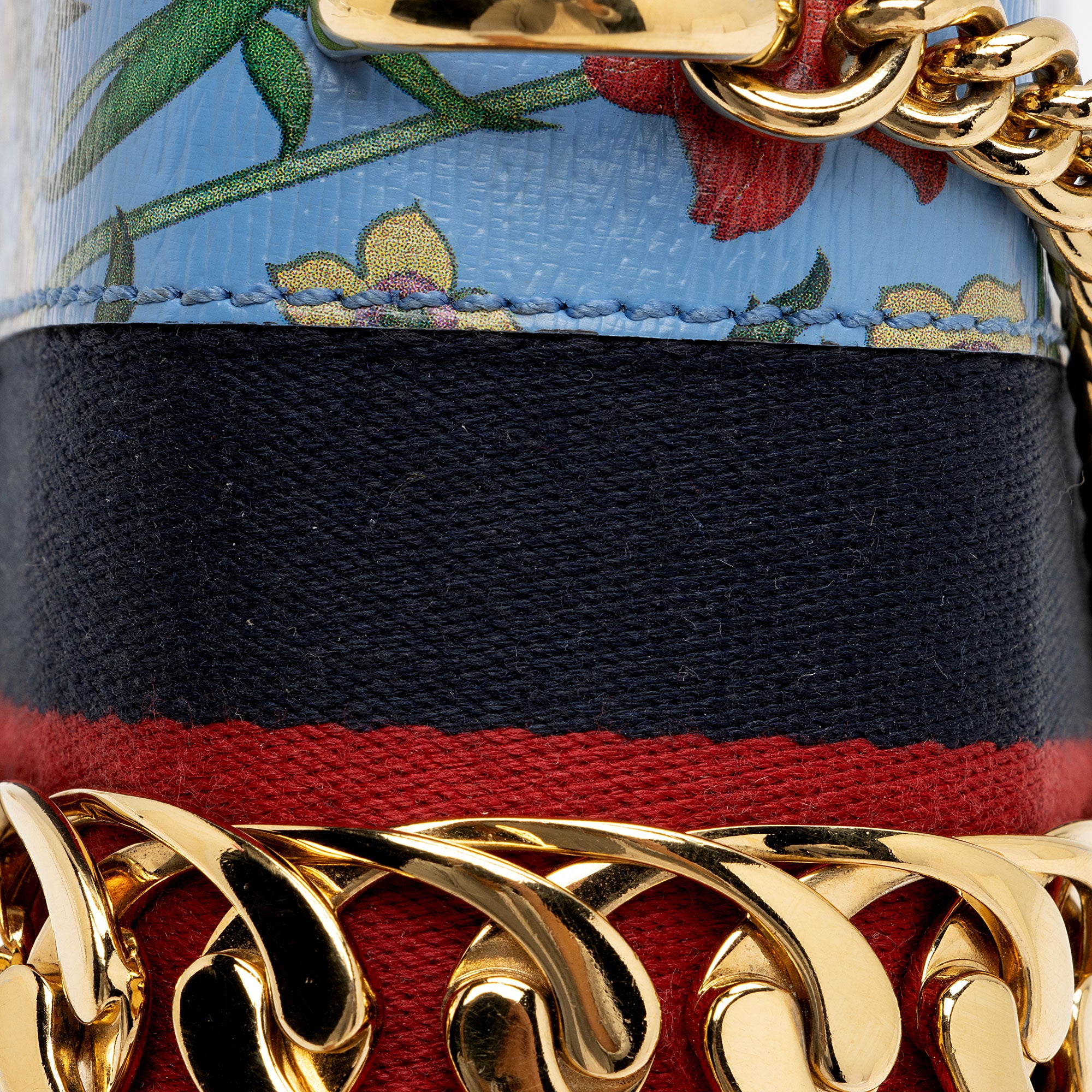 Gucci Leather New Flora Sylvie Mini Chain Bag (SHF-Yl1uiM)