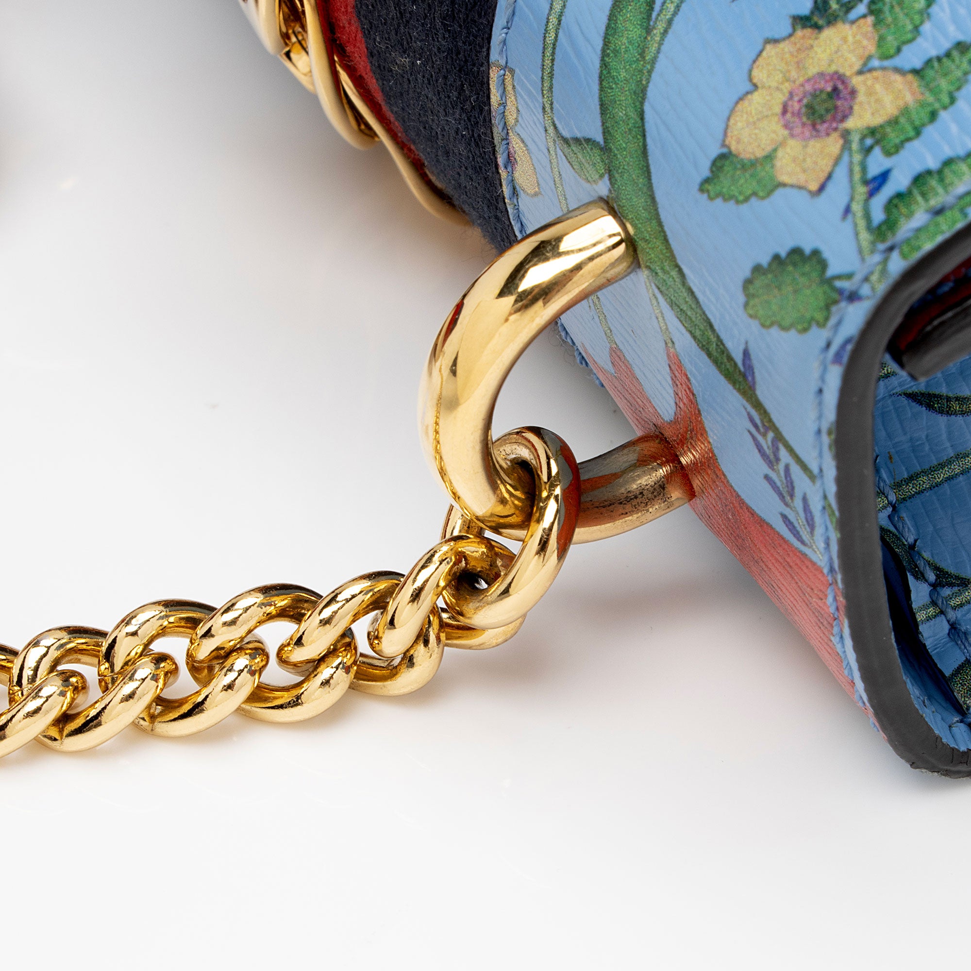 Gucci Leather New Flora Sylvie Mini Chain Bag (SHF-Yl1uiM)