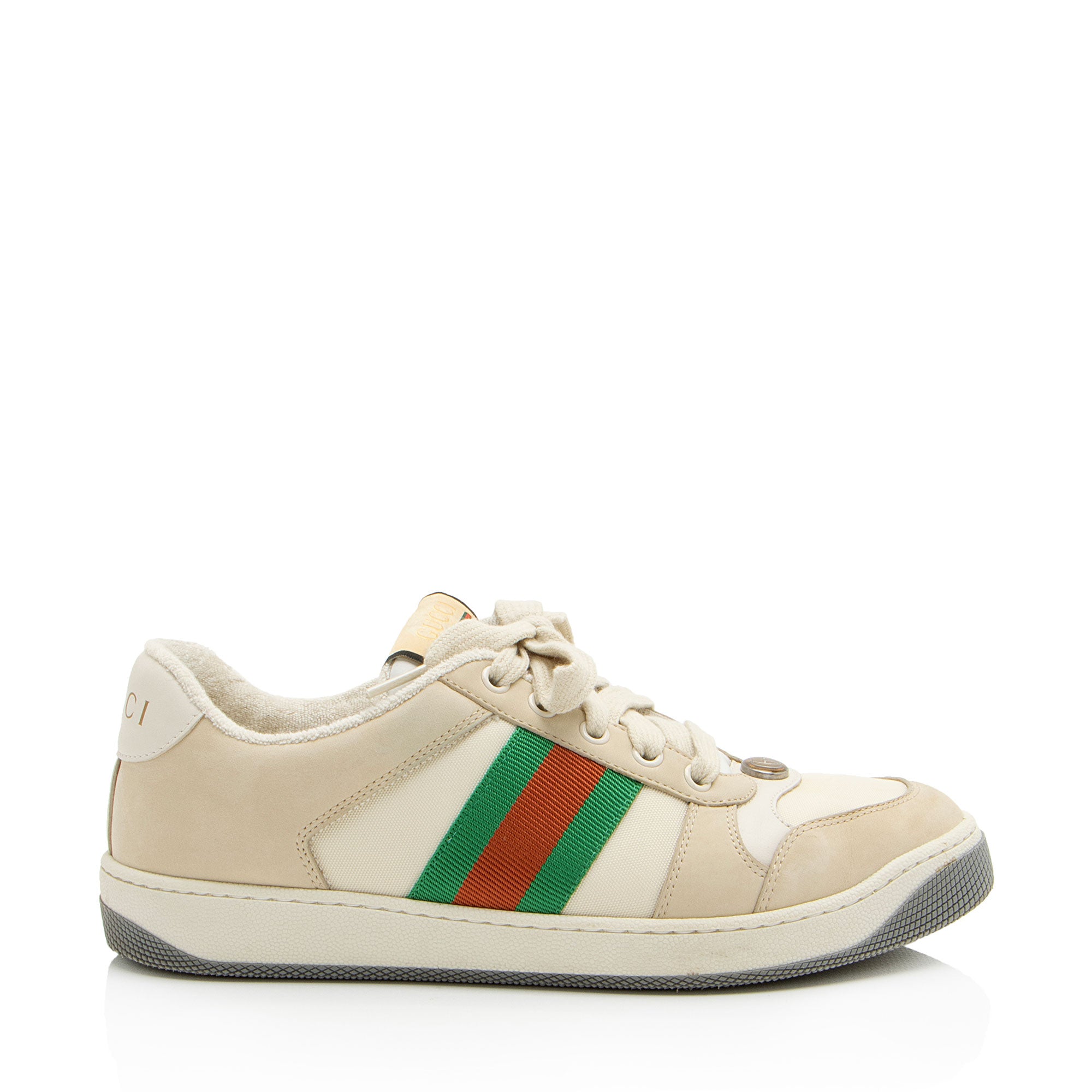 ロ*ス様 Gucci archive side Elastic leather Gucci Leather Web Screener Sneakers - Size 8 / 38