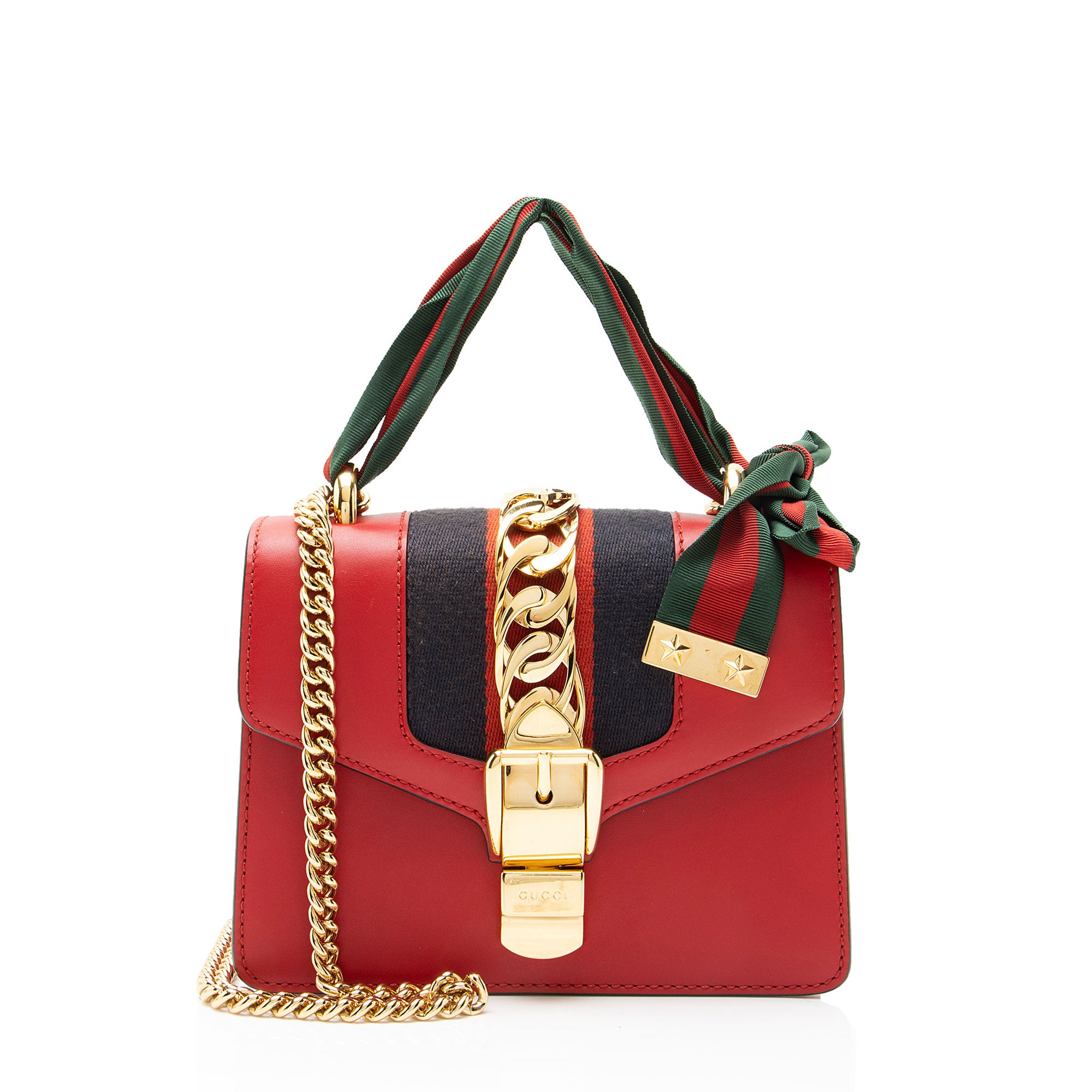 Gucci Leather Sylvie Mini Chain Bag