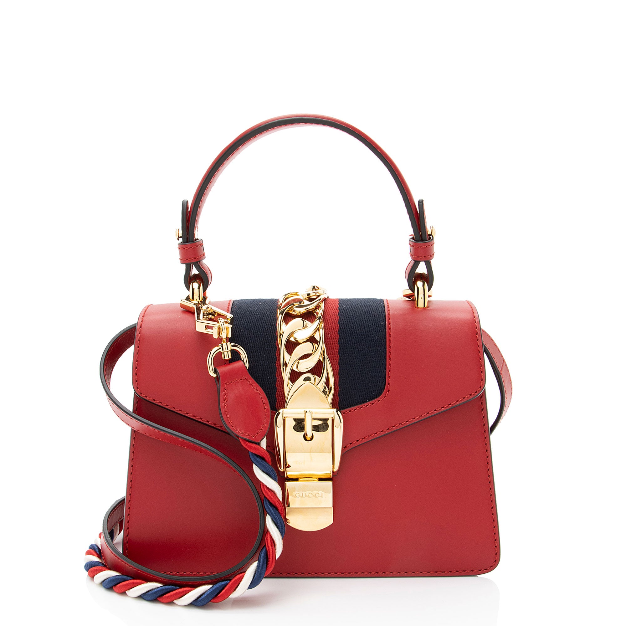 Gucci Leather Sylvie Mini Top Handle