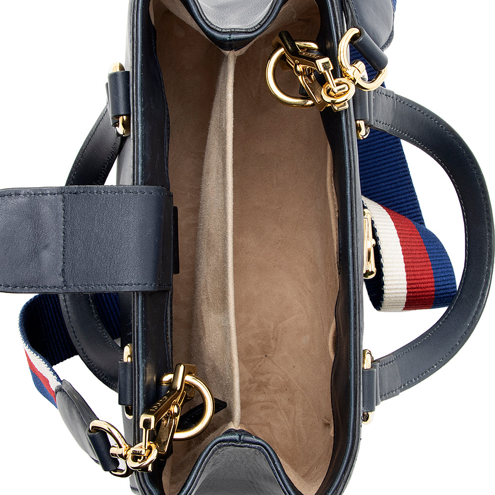 Gucci Leather Sylvie Top Handle Medium Tote (SHF-18968)