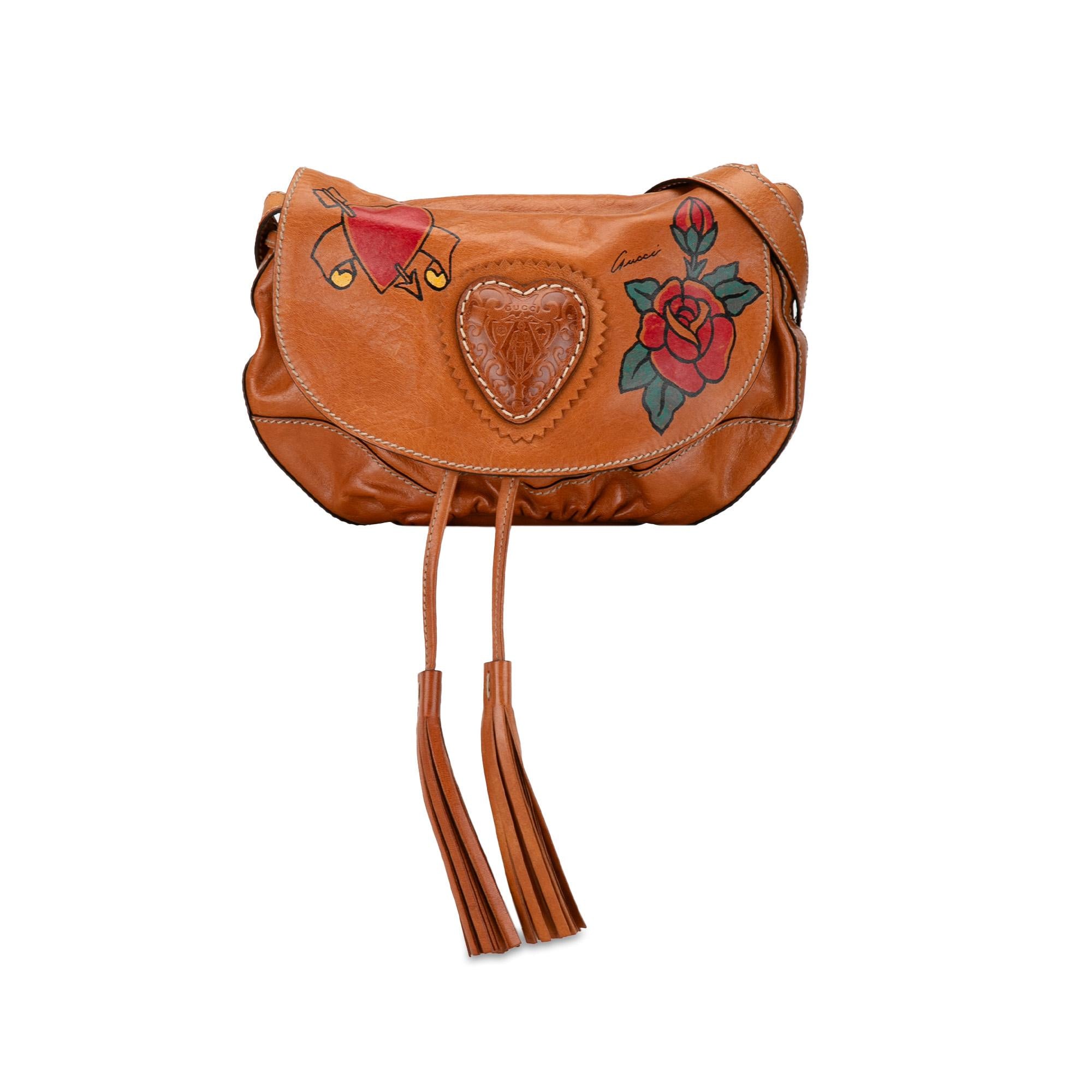 Gucci Leather Tattoo Heart Tribeca Crossbody (SHG-DWNAXw)