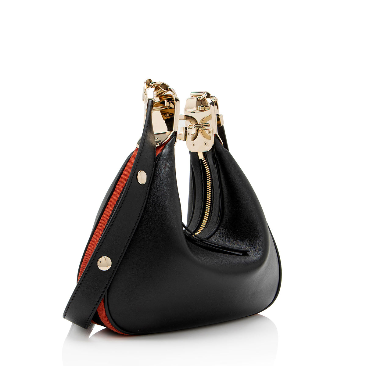 Gucci Leather Web Attache Small Shoulder Bag