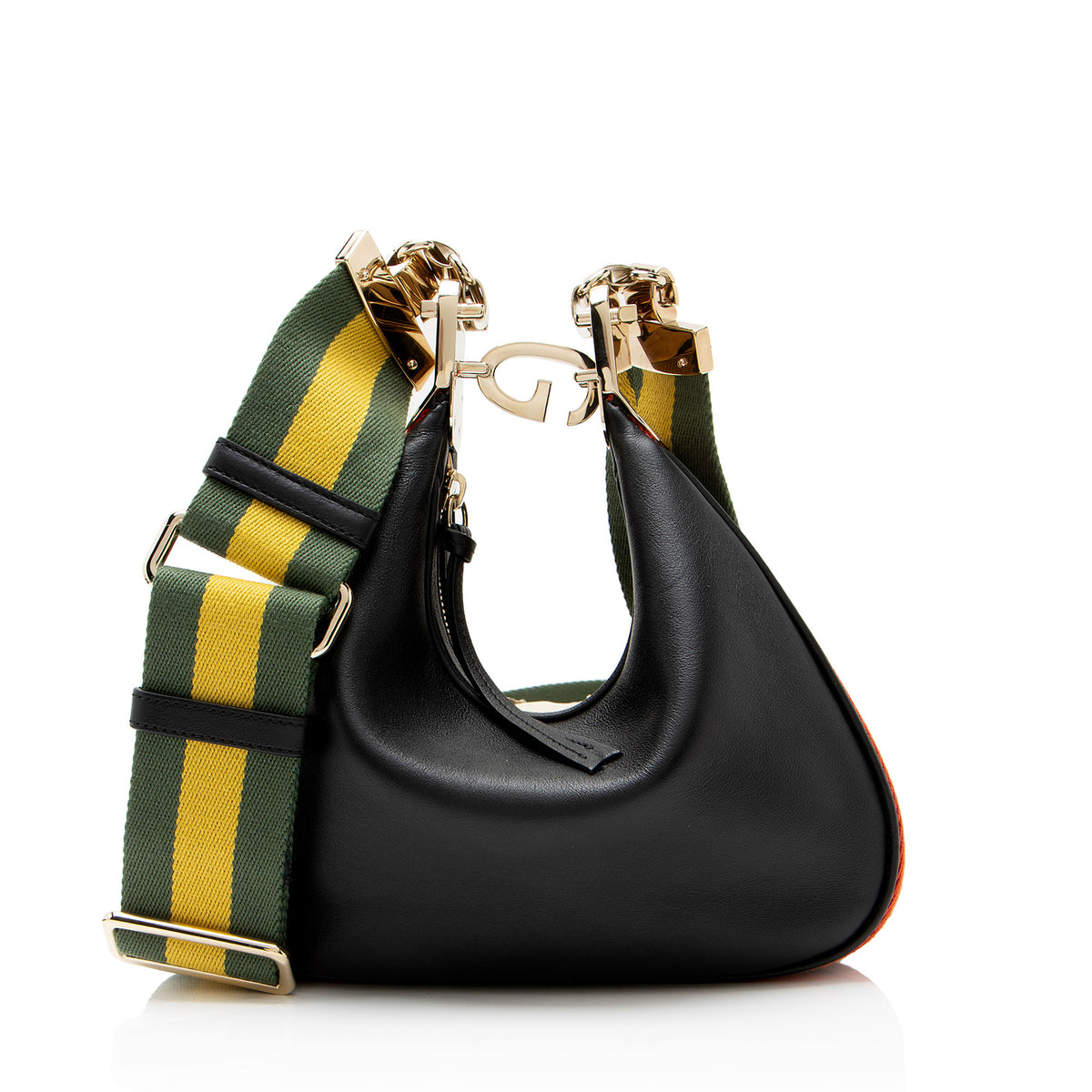 Gucci Leather Web Attache Small Shoulder Bag