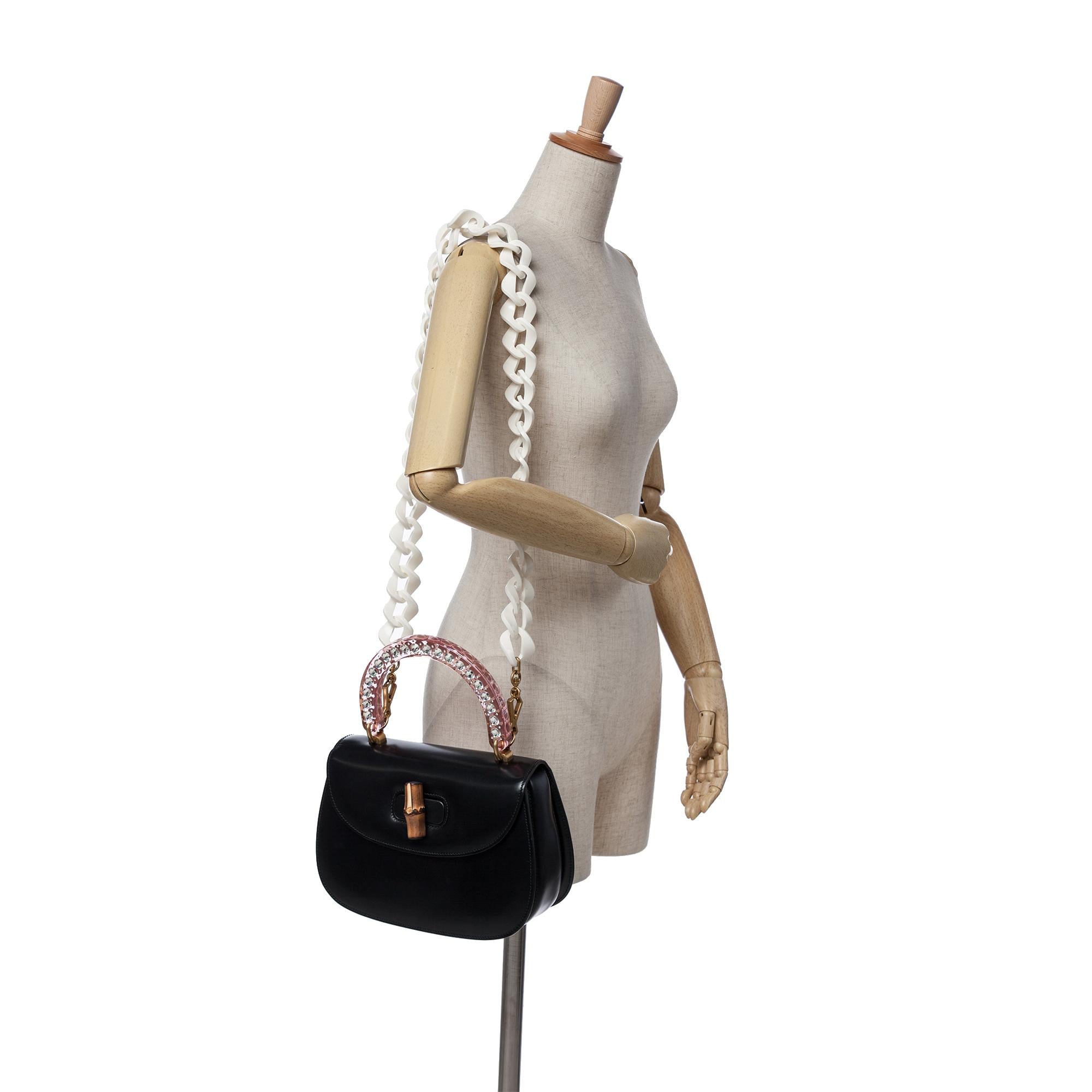 Gucci Limited Edition Medium Calfskin Acrylic Classic 2 Top Handle Bag