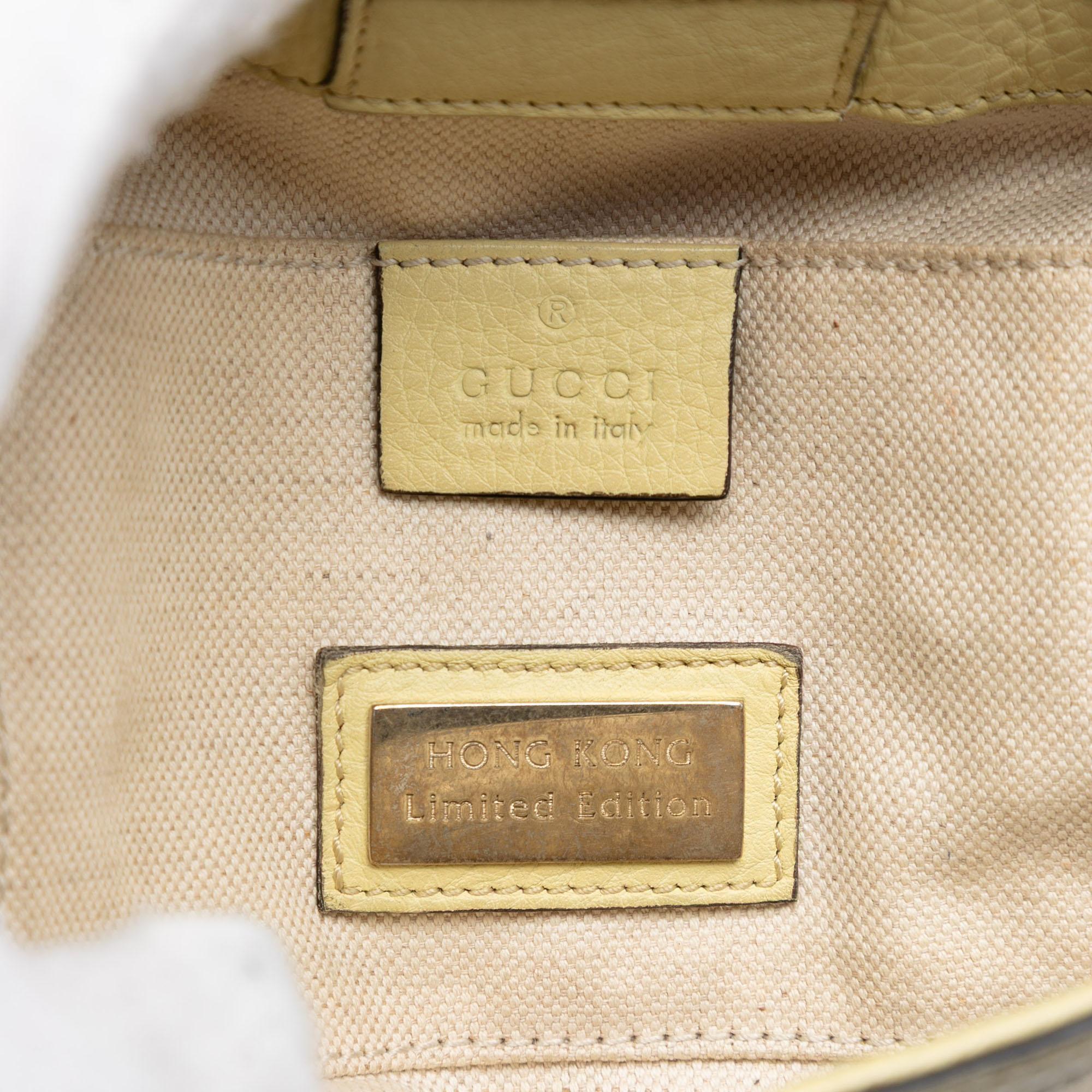 Gucci Limited Edition Mini Canvas Flora Bamboo Shopper Satchel