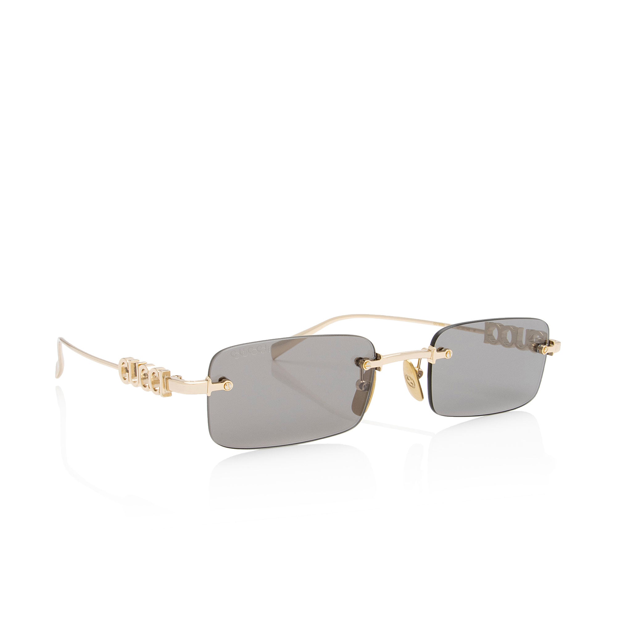 Gucci Logo Rimless Rectangular Sunglasses